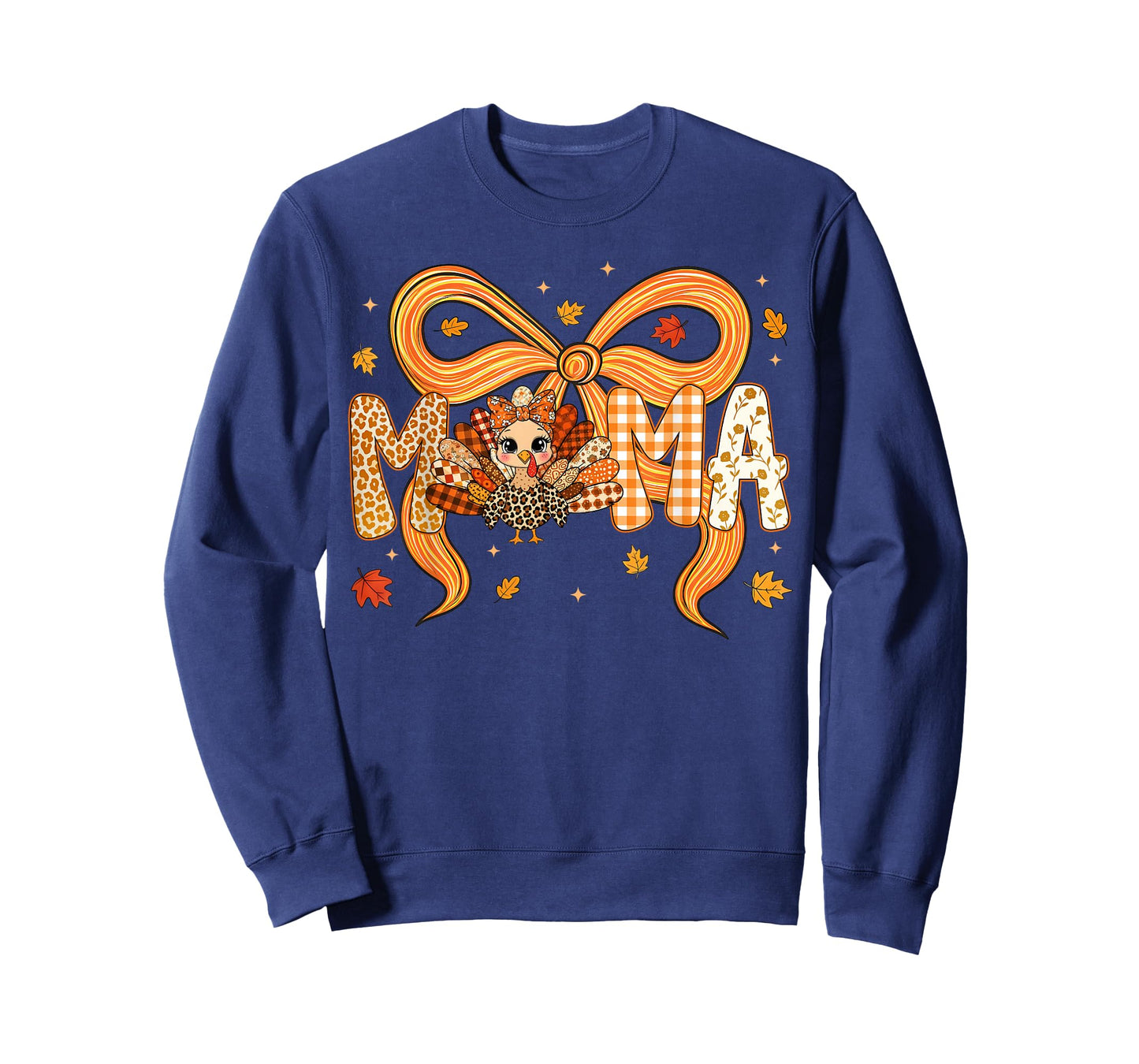 Retro Mama Coquette Fall Turkey Thanksgiving Matching Mom T-Shirt
