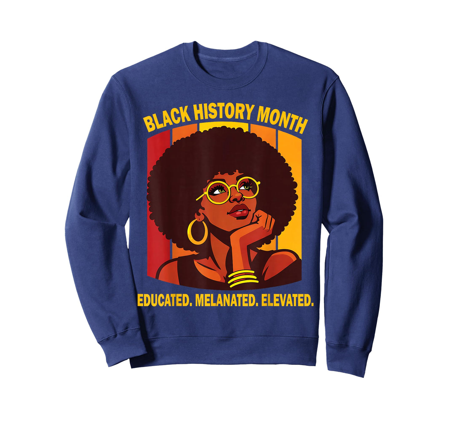 Black History Month Clothing Educated Melanated Elevated T-Shirt