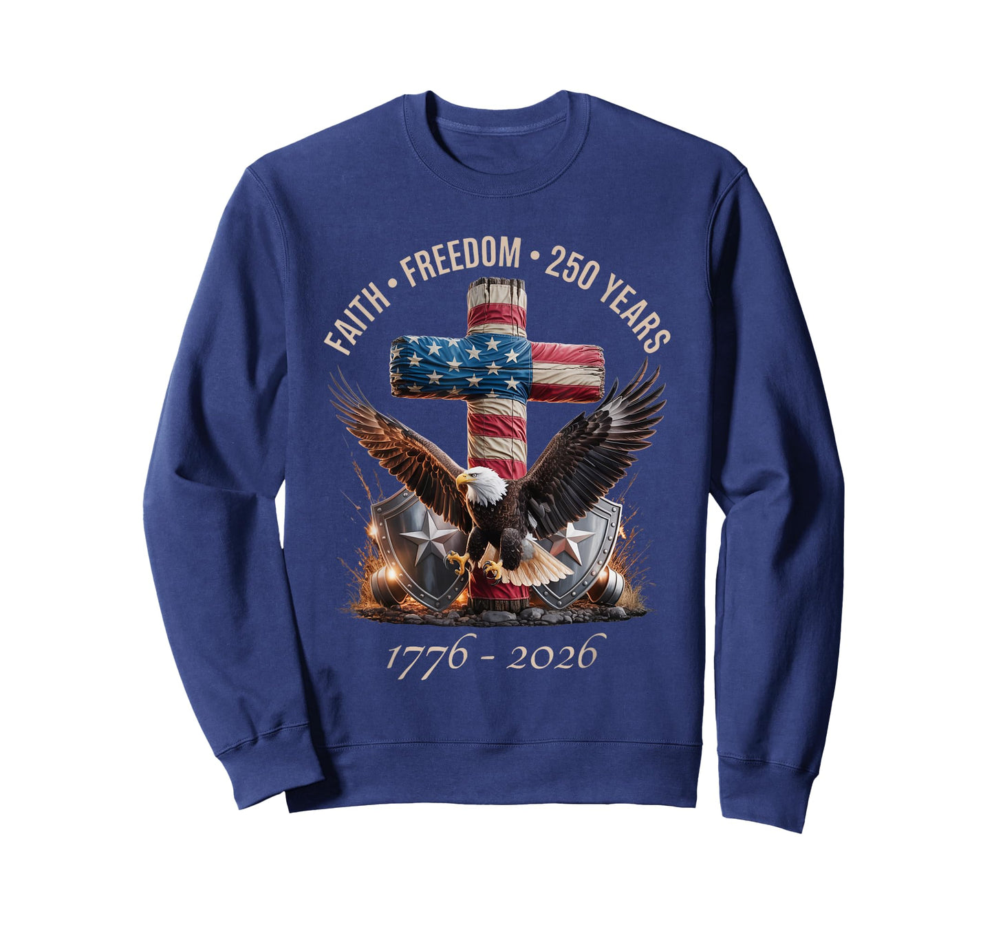 Vintage Faith Freedom 250 Years 1776-2026 Independence USA T-Shirt