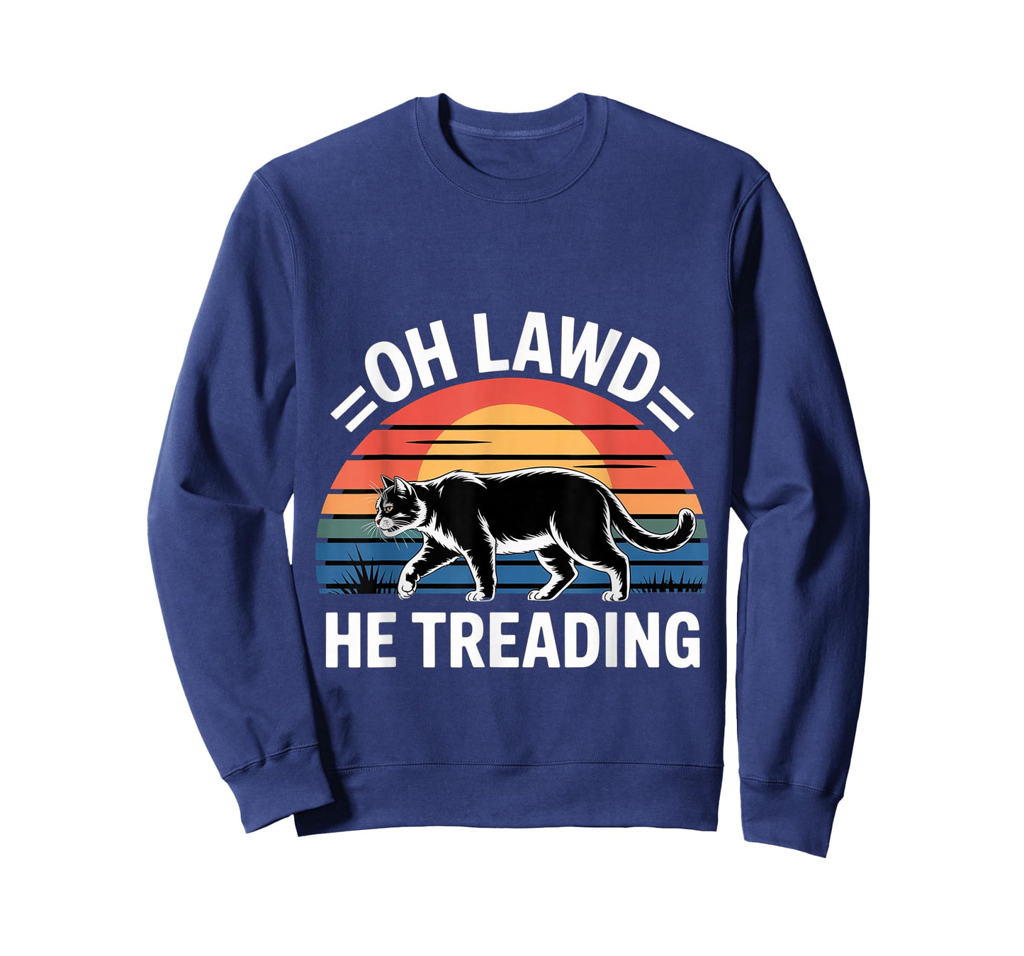 Oh Lawd He Treading Fat Cat Walking Cute Meme |- T-Shirt