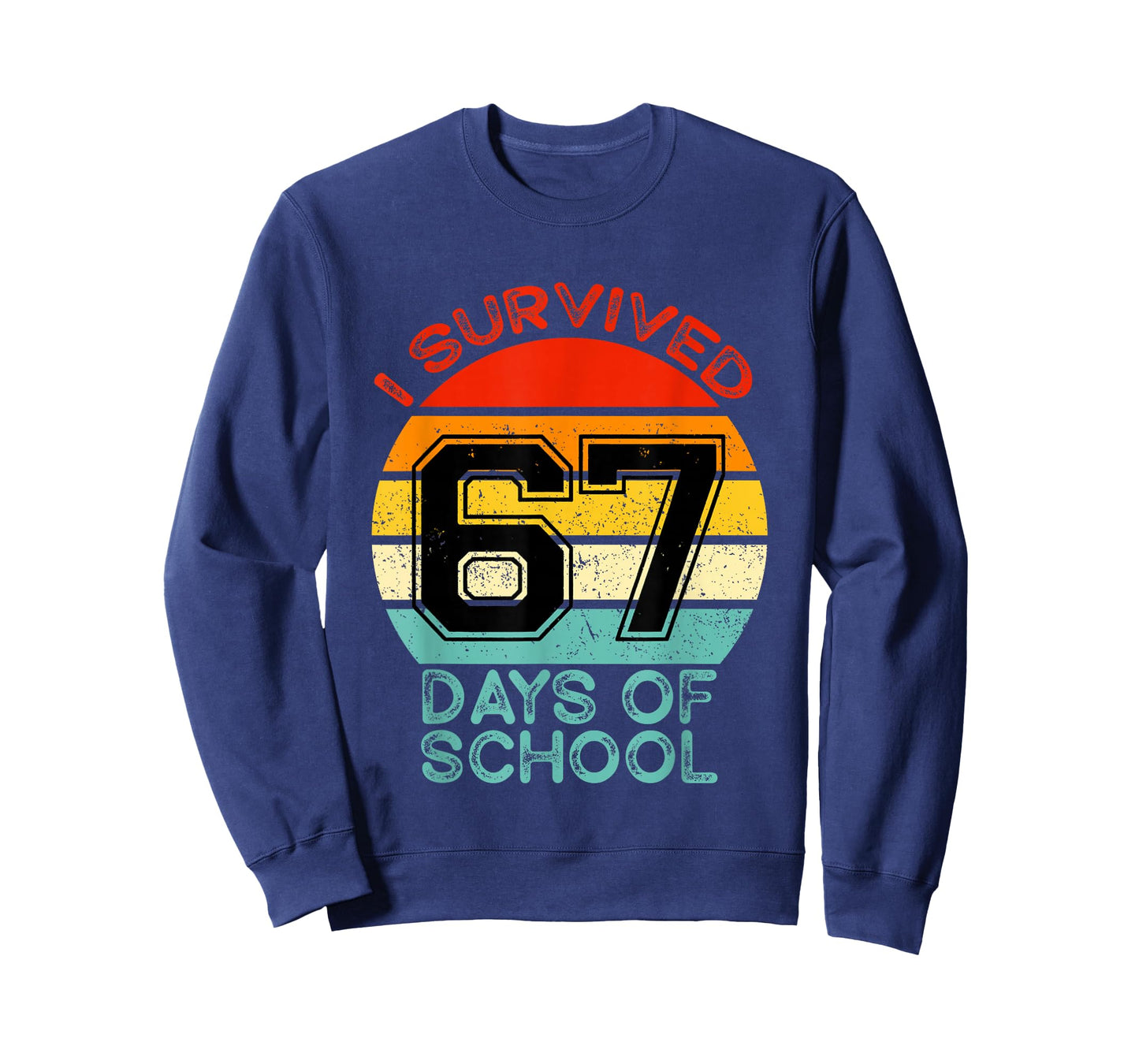 Funny Retro I Survived 67 Days of School Teachers Students T-Shirt