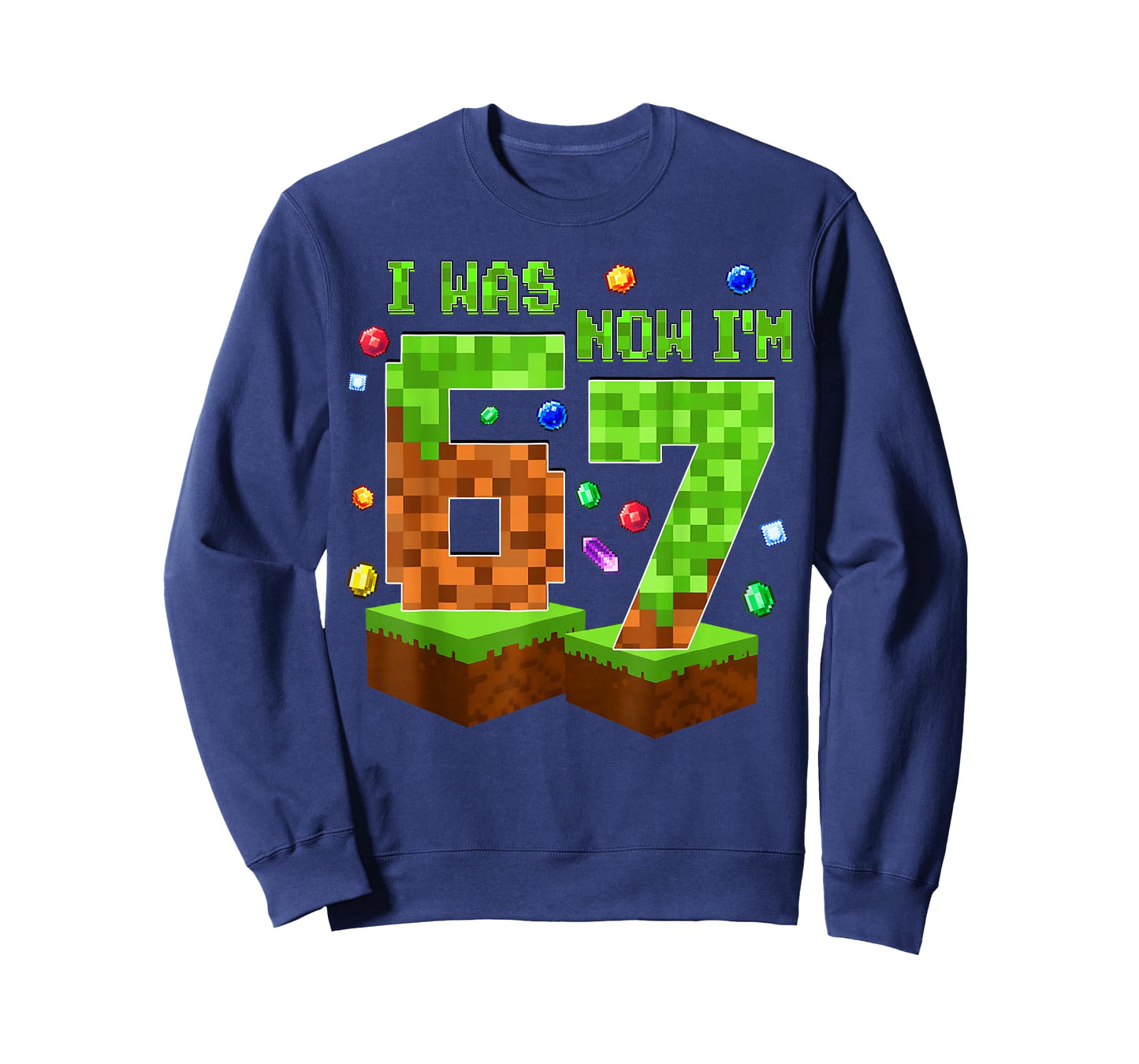 7 Year Old Pixel Birthday Boy I was 6 Now I'm 7 Funny Meme T-Shirt