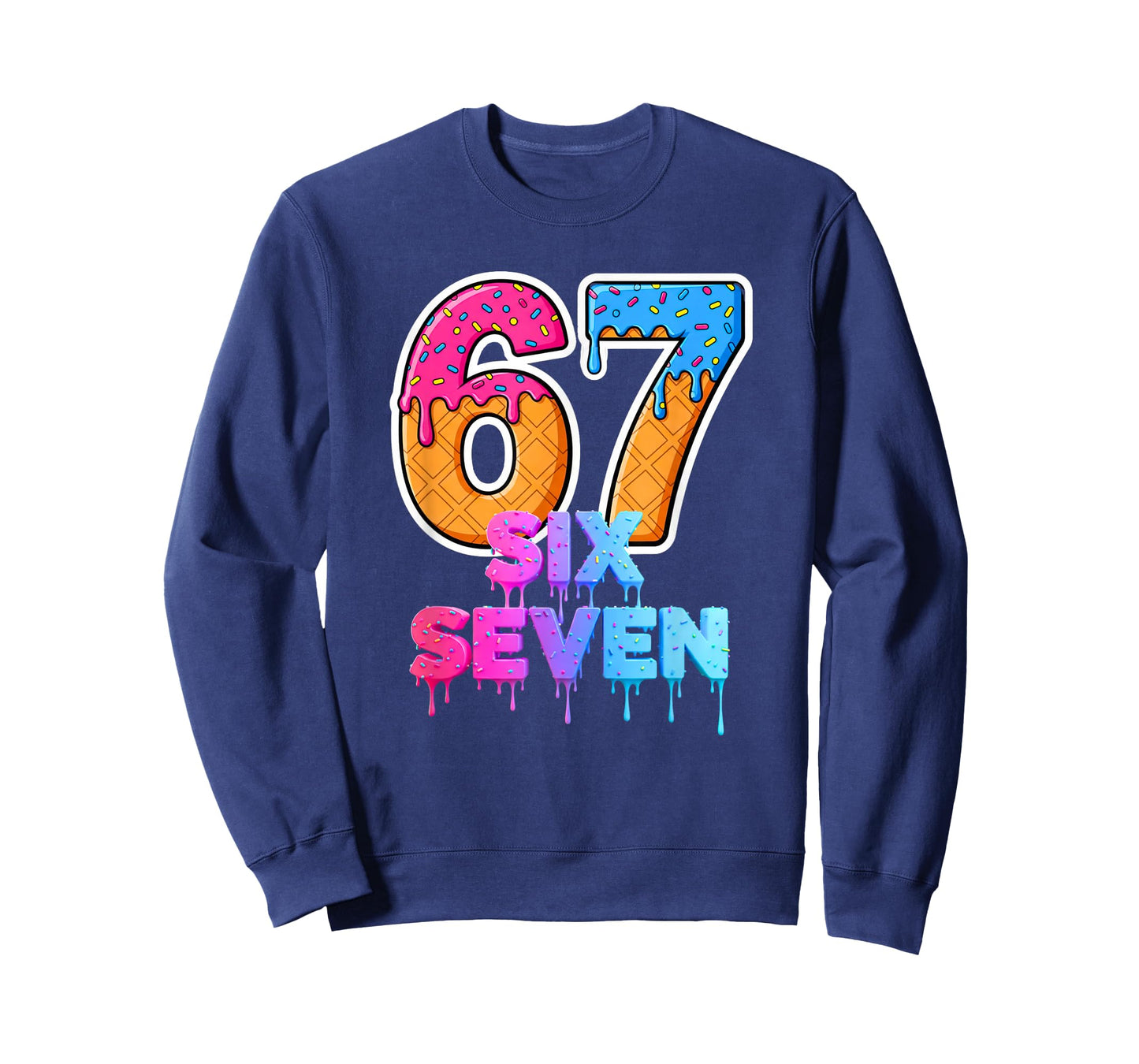 Six Seven Ice Cream Drip Gen Alpha Slang 6 7 Trending Meme T-Shirt