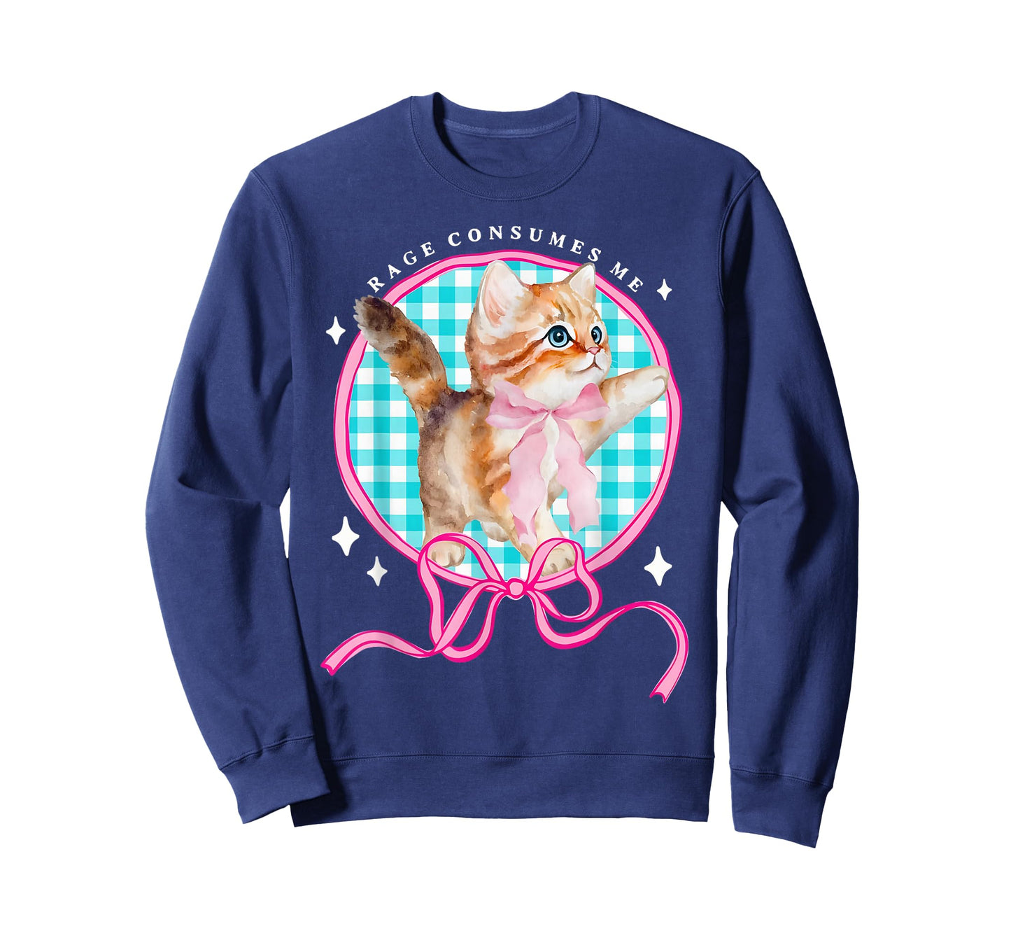 Rage Consumes Me Funny Coquette Cat Bow Kitten Valentine Day T-Shirt