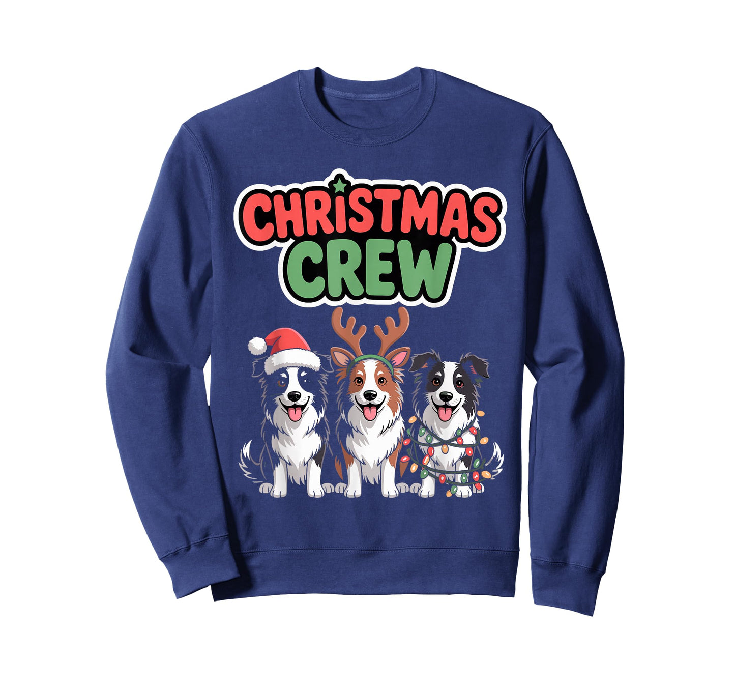 Christmas Crew Xmas Puppy Dog Funny Christmas Border Collie T-Shirt