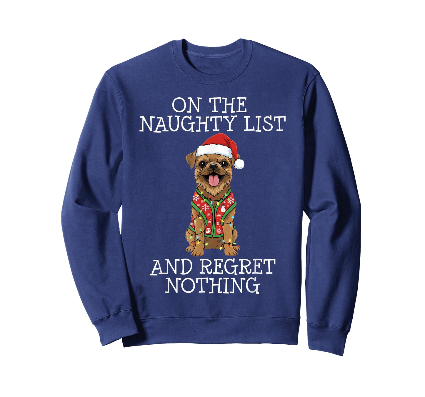 Funny Christmas Brussels Griffon Naughty List T-Shirt