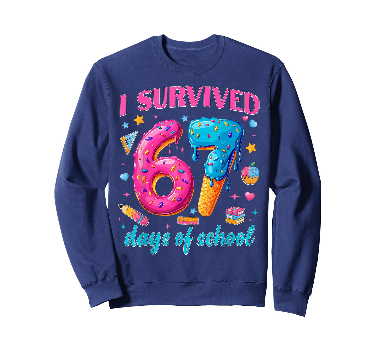 67 Days of School I Survived Teachers Students 100th Days T-Shirt