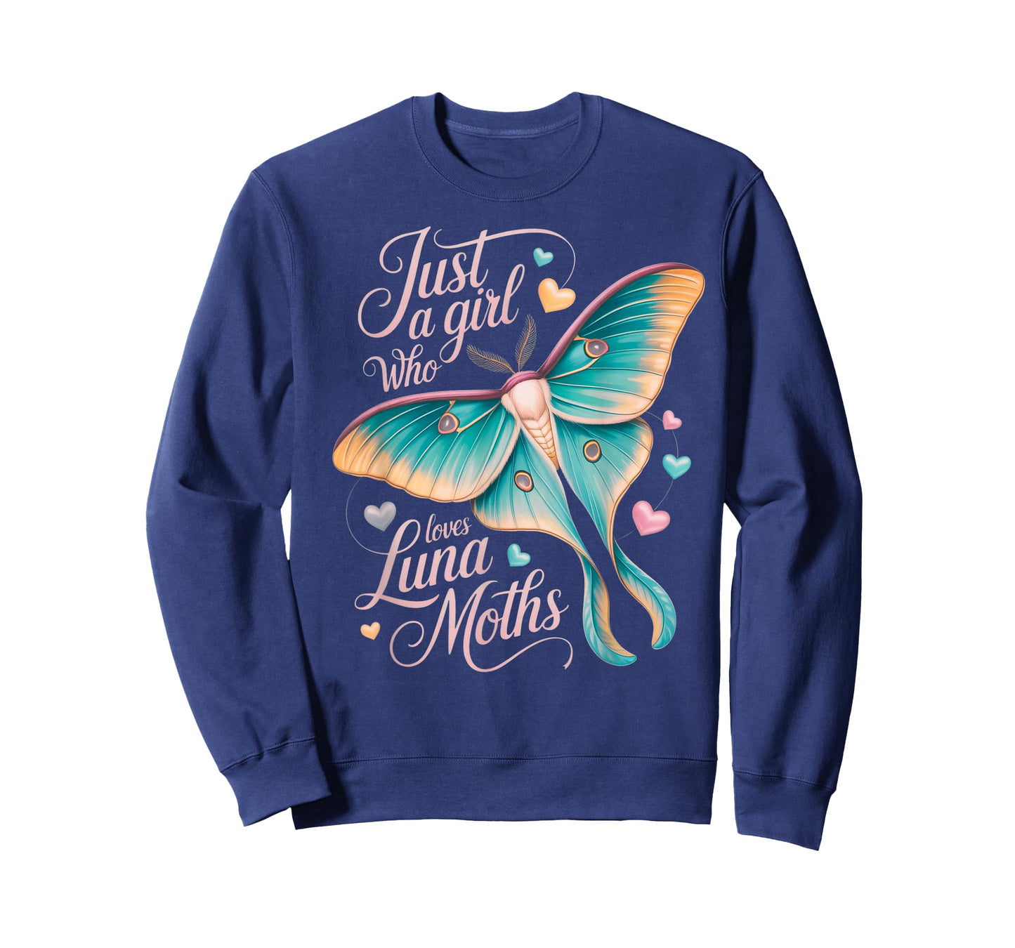 Just A Girl Who Loves Luna Moths Cute Pastel Moth Girl T-Shirt