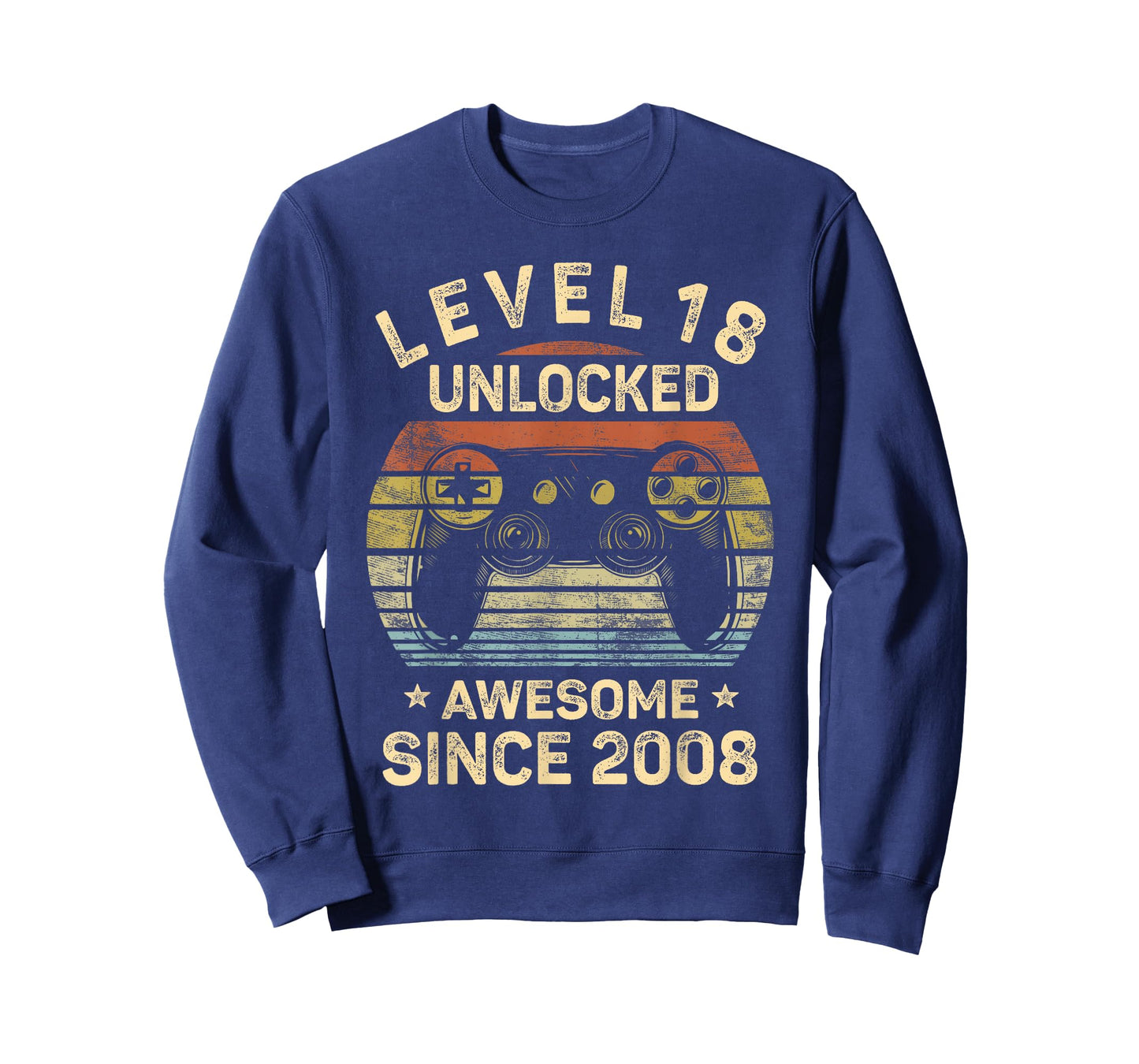 Level 18 Unlocked Awesome Since 2008 18th Birthday Gaming T-Shirt