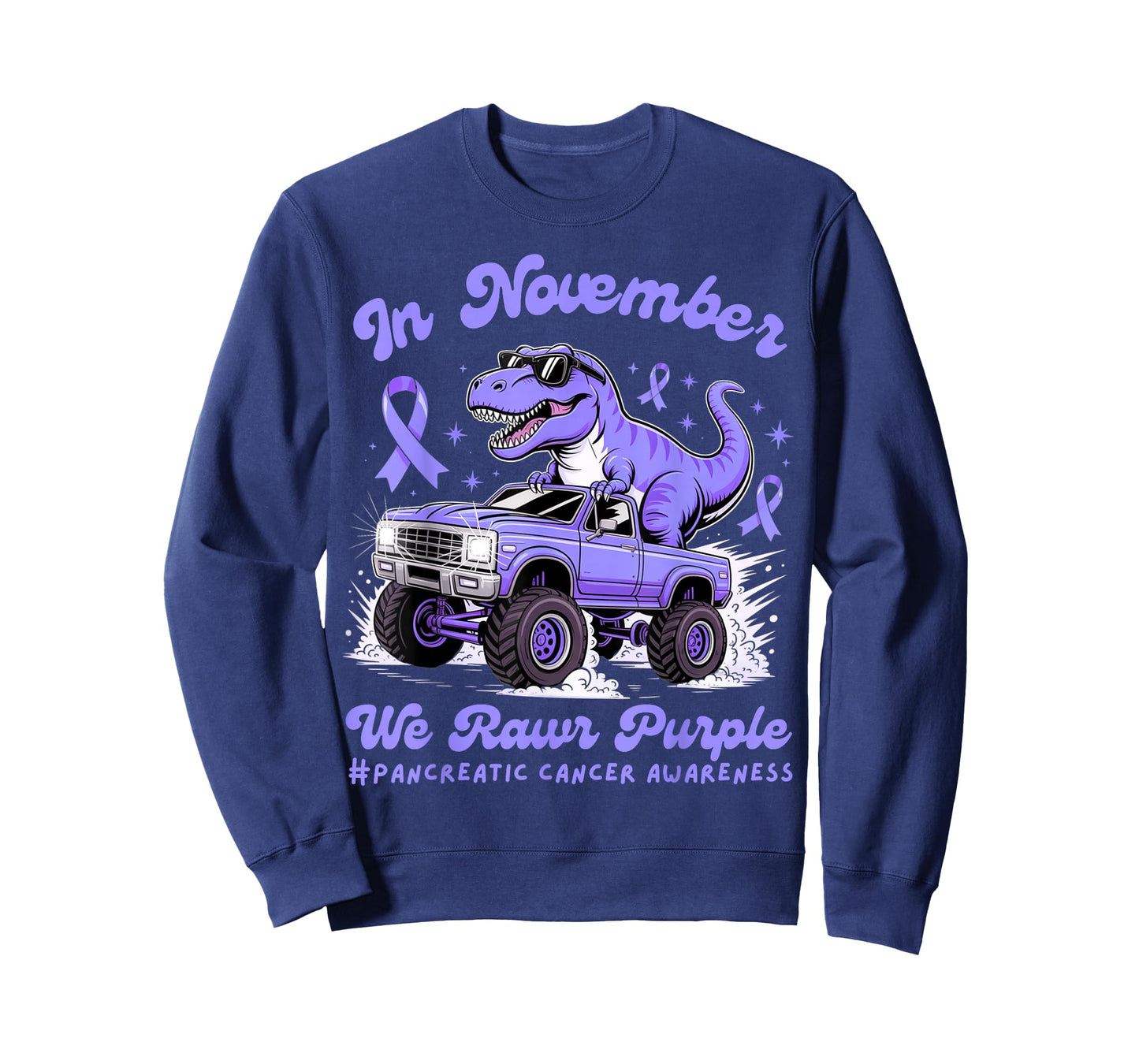 Pancreatic Cancer Support Squad T-Rex Dino Kids Boys Toddler T-Shirt