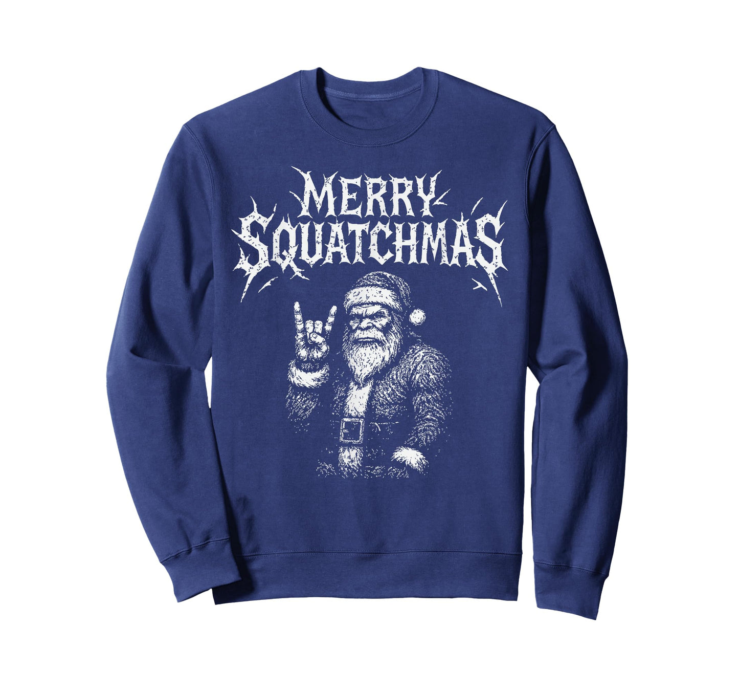 Merry Squatchmas Funny Bigfoot Santa Heavy Metal Christmas T-Shirt