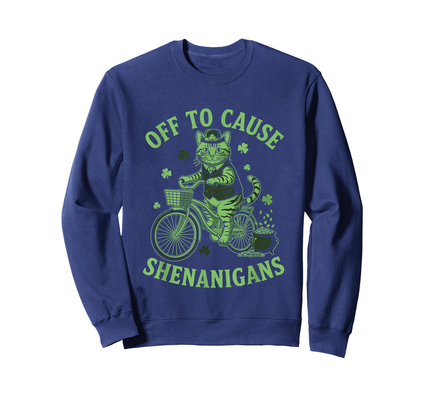 Off to Cause Shenanigans Tabby Cat St Patricks Day T-Shirt