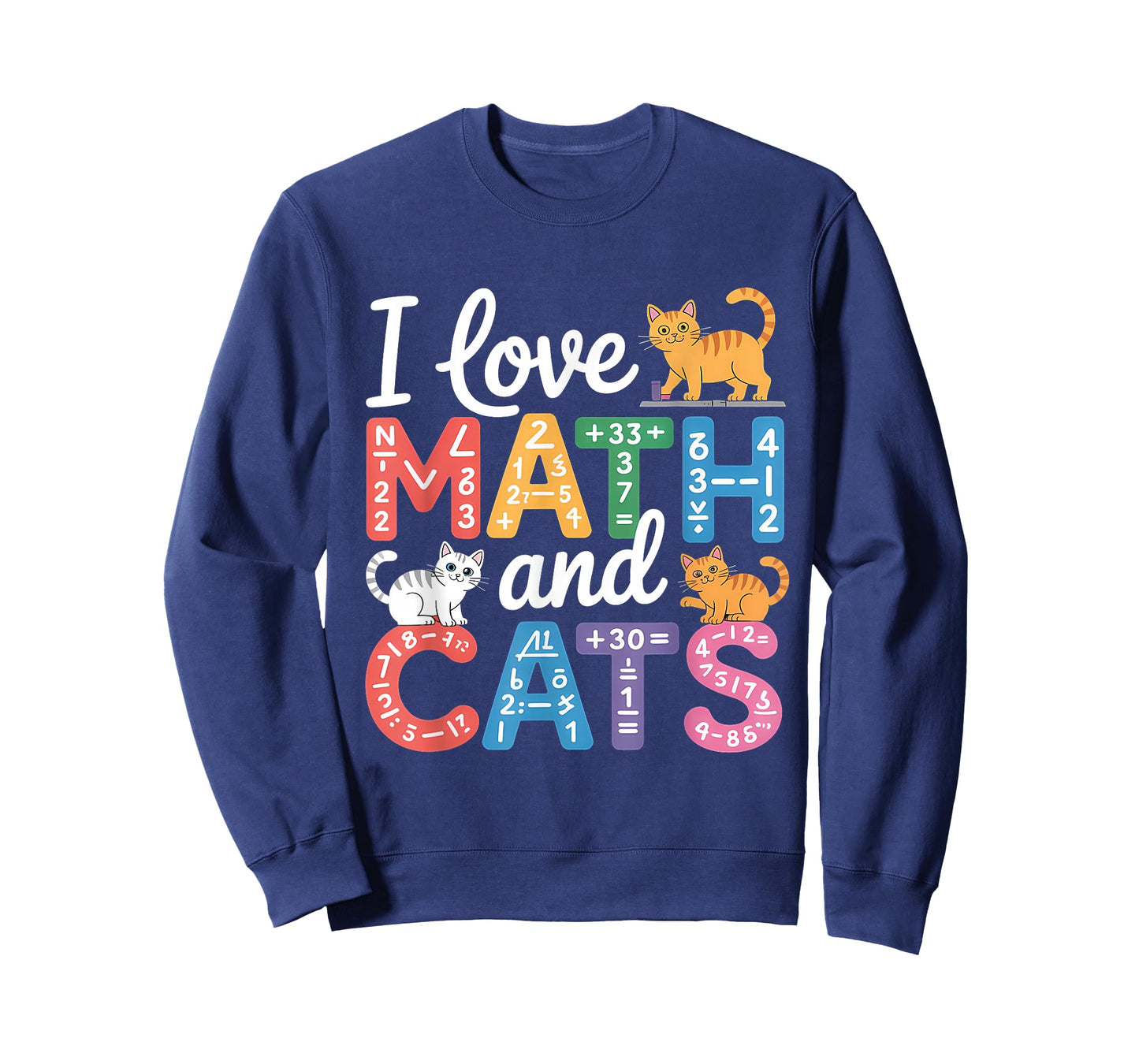 Math Cat Lover Funny Math Teacher I Love Math and Cats T-Shirt