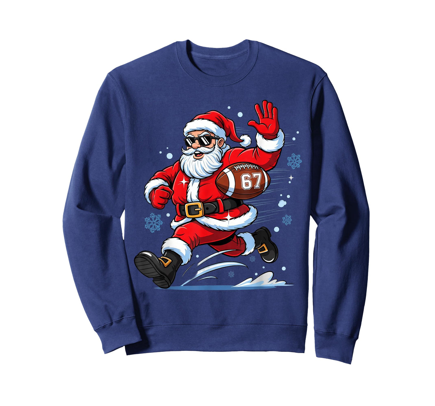 Funny Football Santa 67 Christmas Xmas Pajamas Boys T-Shirt