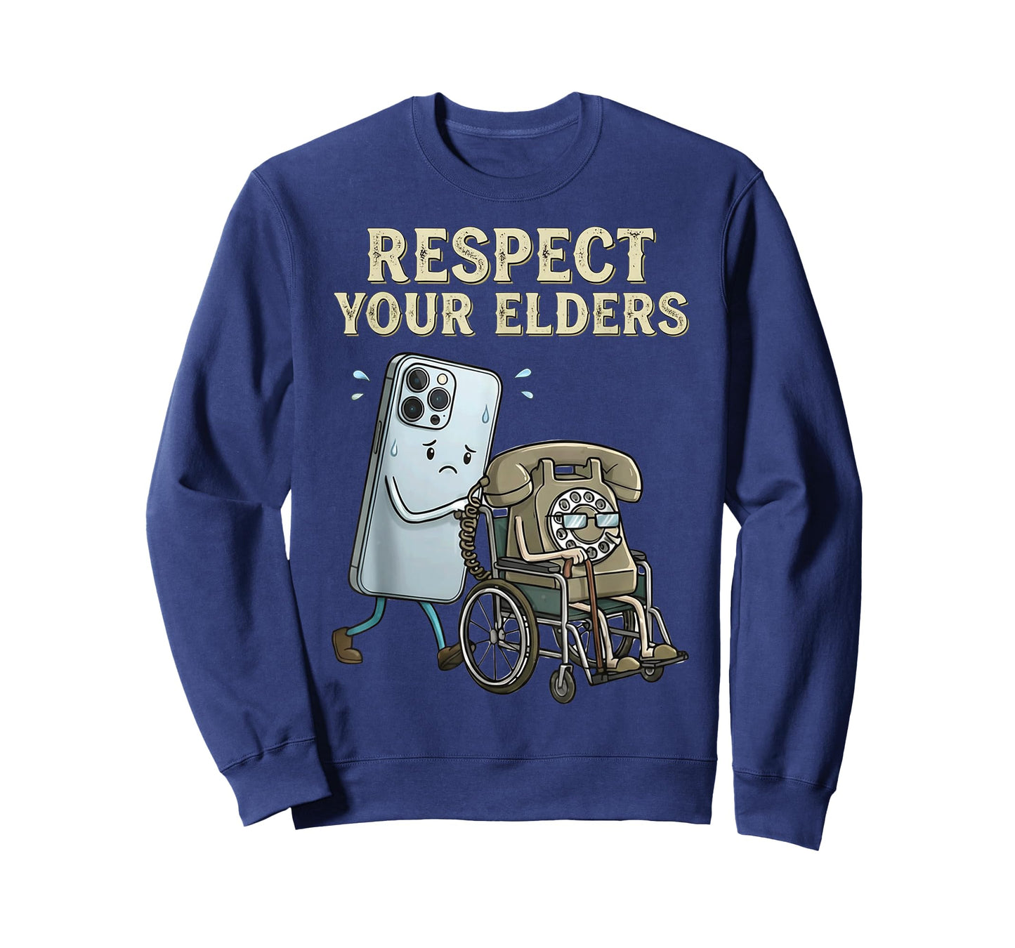 Respect Your Elders Retro Smartphone Technology Humor T-Shirt