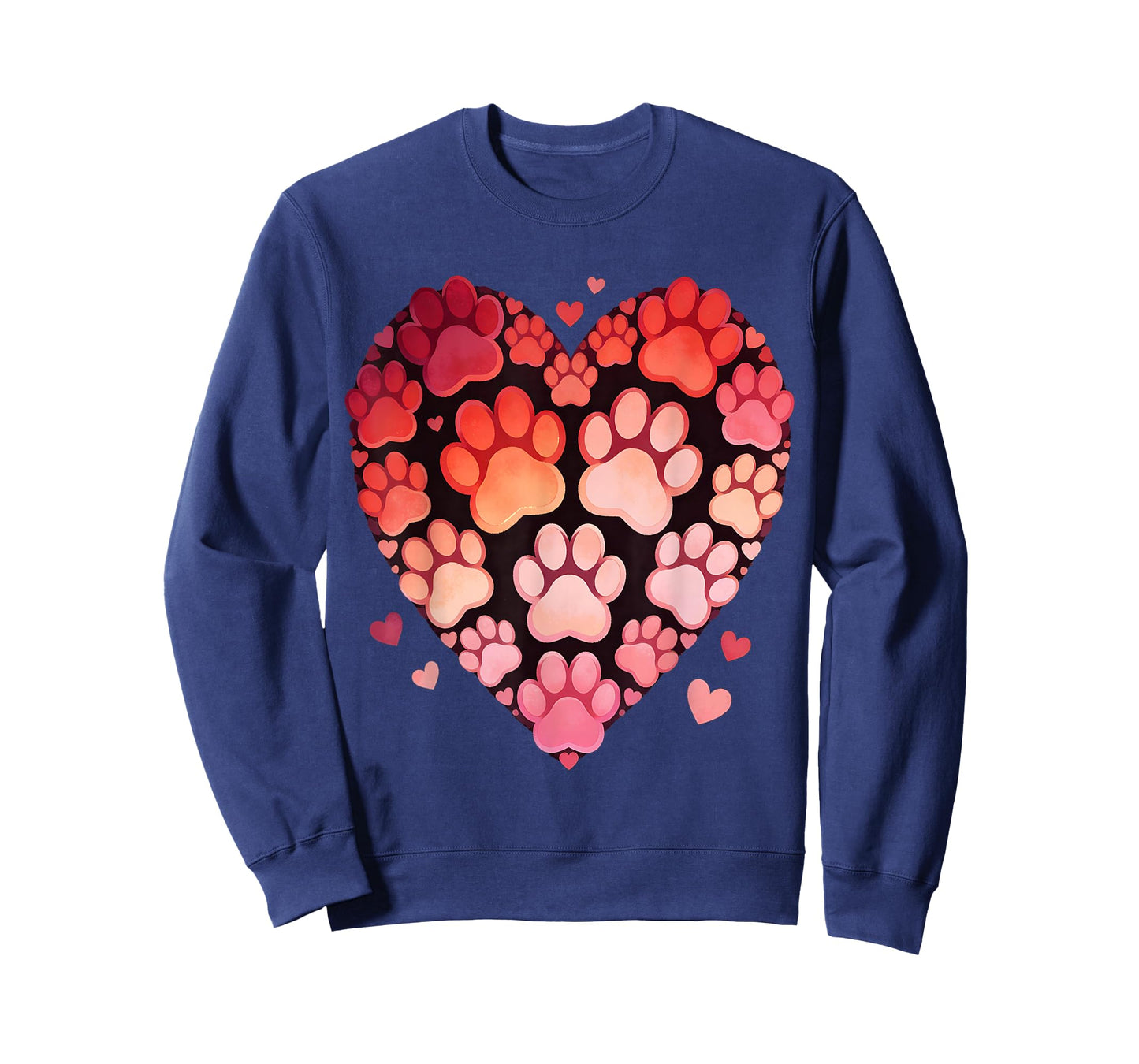 Hearts Cute Paw Valentine Dog and Happy Valentines Cat Lover T-Shirt