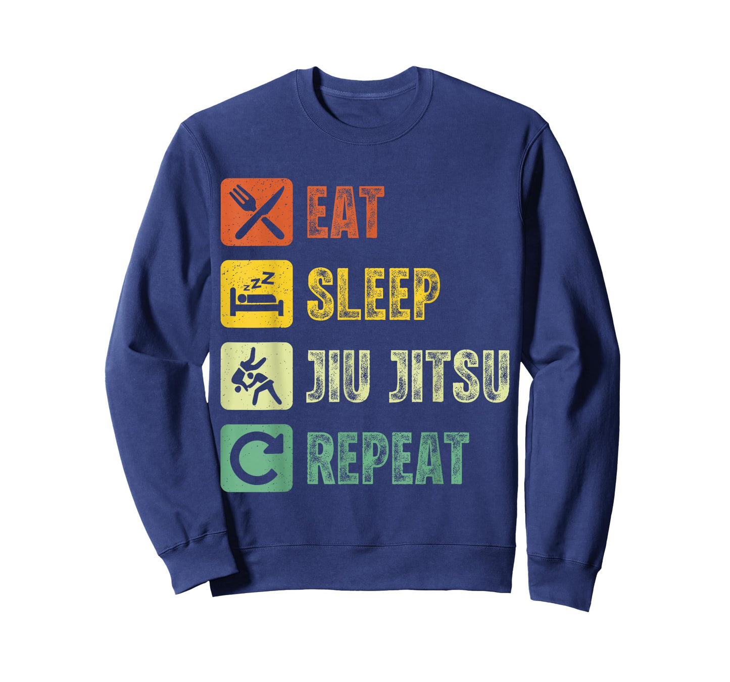 Vintage Jiu Jitsu Brazilian BJJ Eat Sleep Jiu Jitsu Repeat T-Shirt