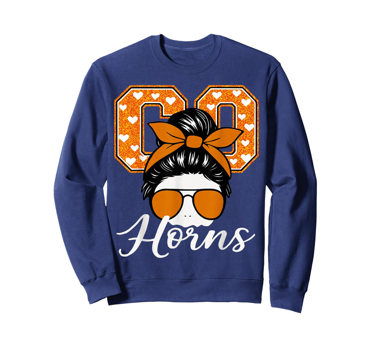 Retro Go Horns Name Game Day Gift for Men Women T-Shirt