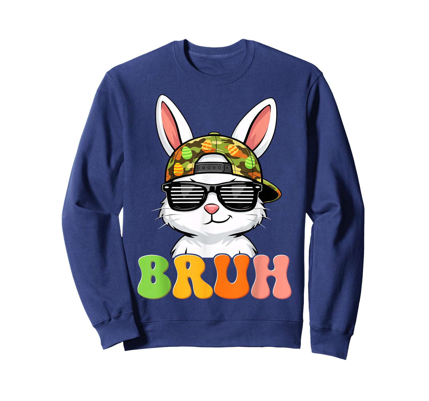 Bruh Funny Rabbit Bunny Camo Camouflage Easter Men Boy T-Shirt