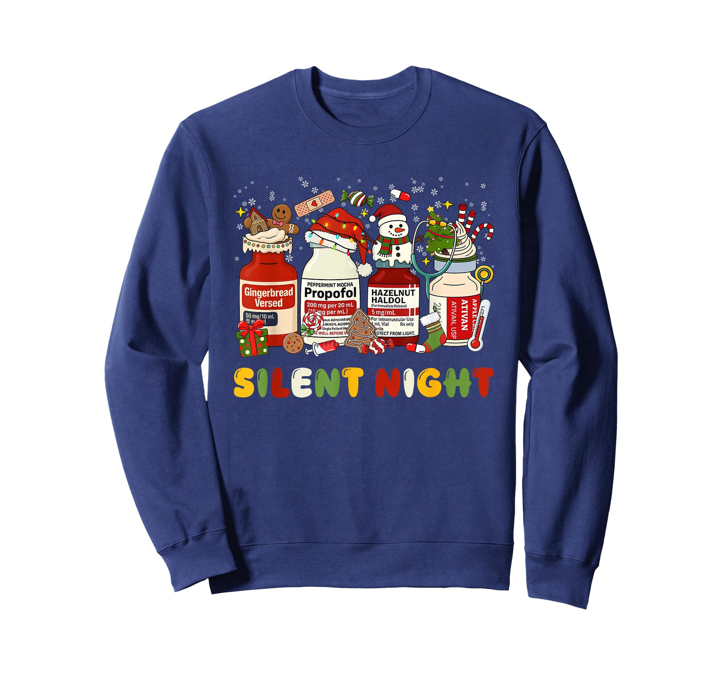 Funny Santa Propofol Silent Night ICU Nurses Merry Christmas T-Shirt