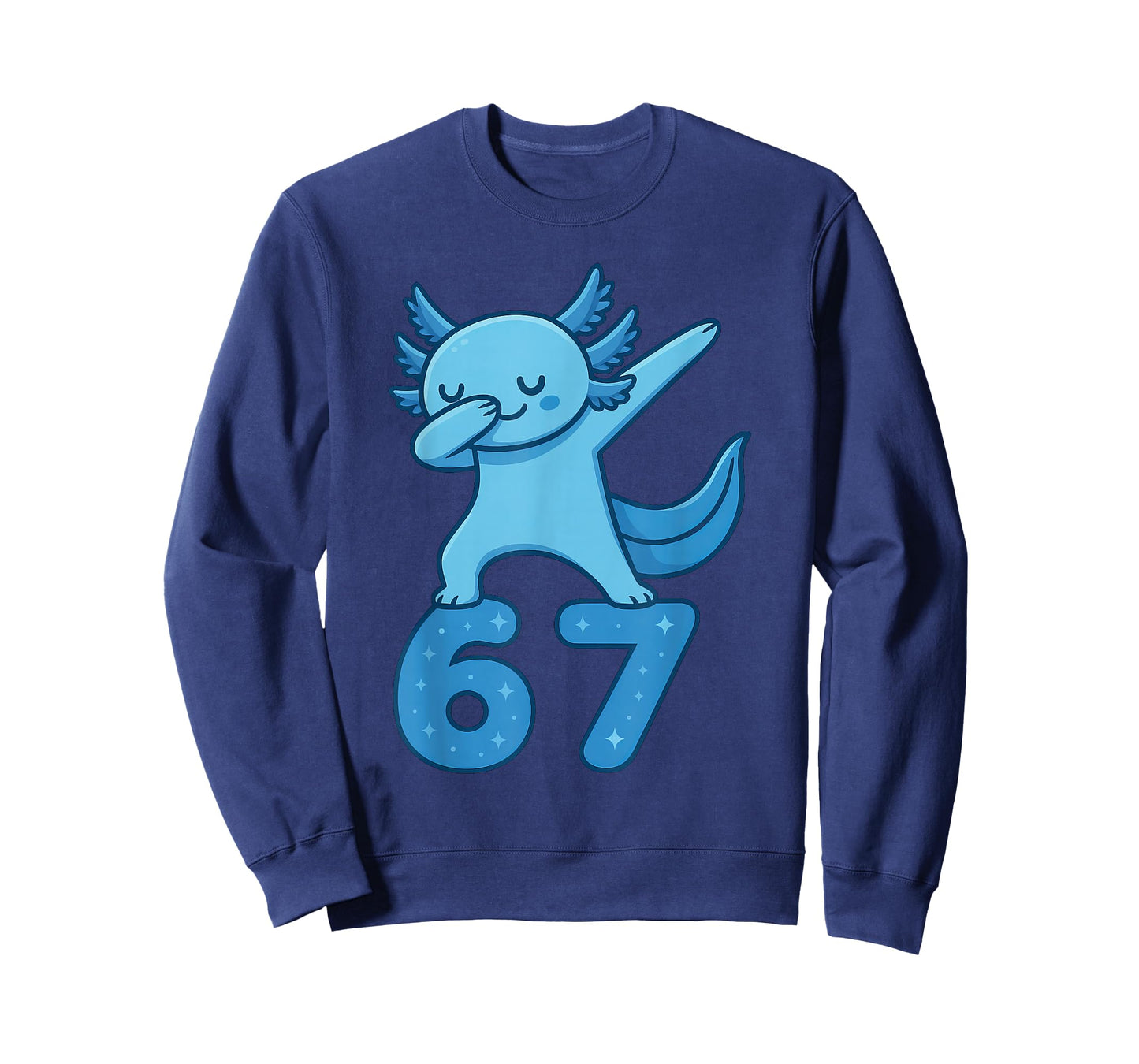 Axolotl Dabbing 67 Meme Six Seven Funny Gen Alpha T-Shirt