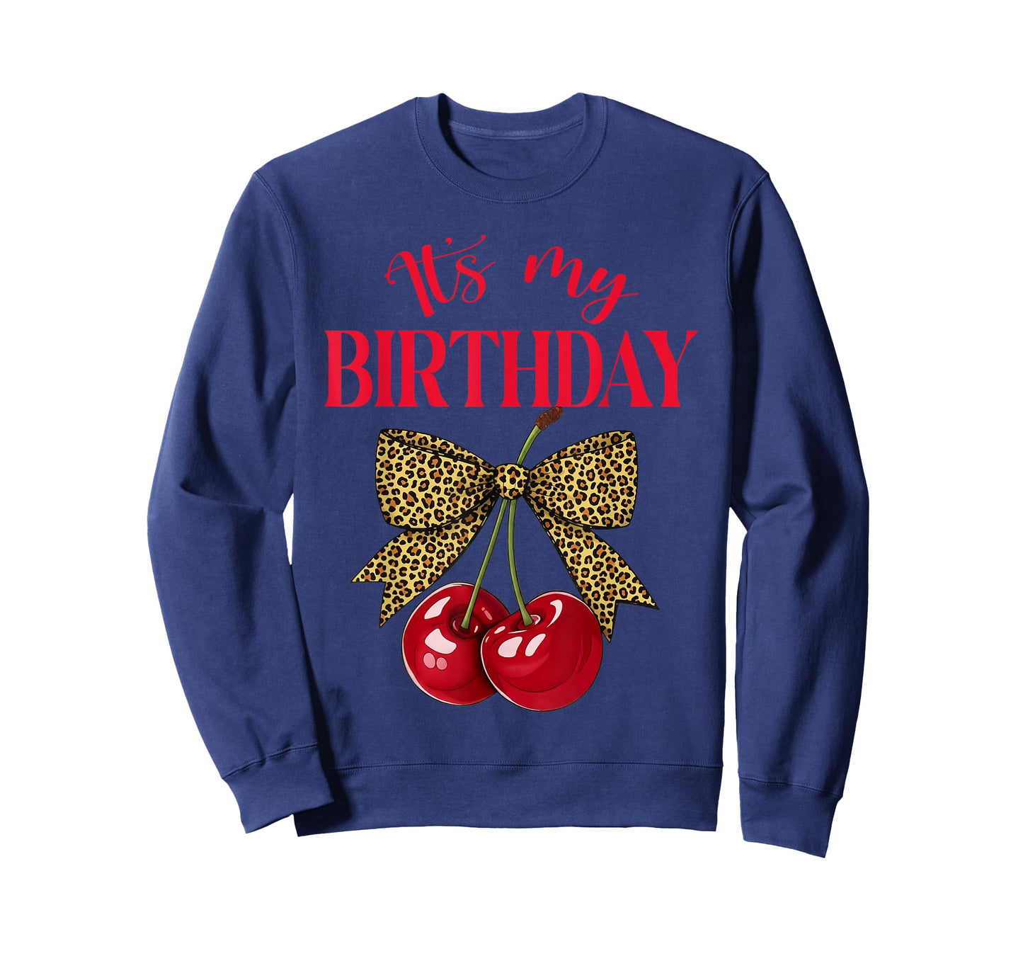 It's My Birthday Cute Cherry Leopard Coquette Bow Birthday T-Shirt