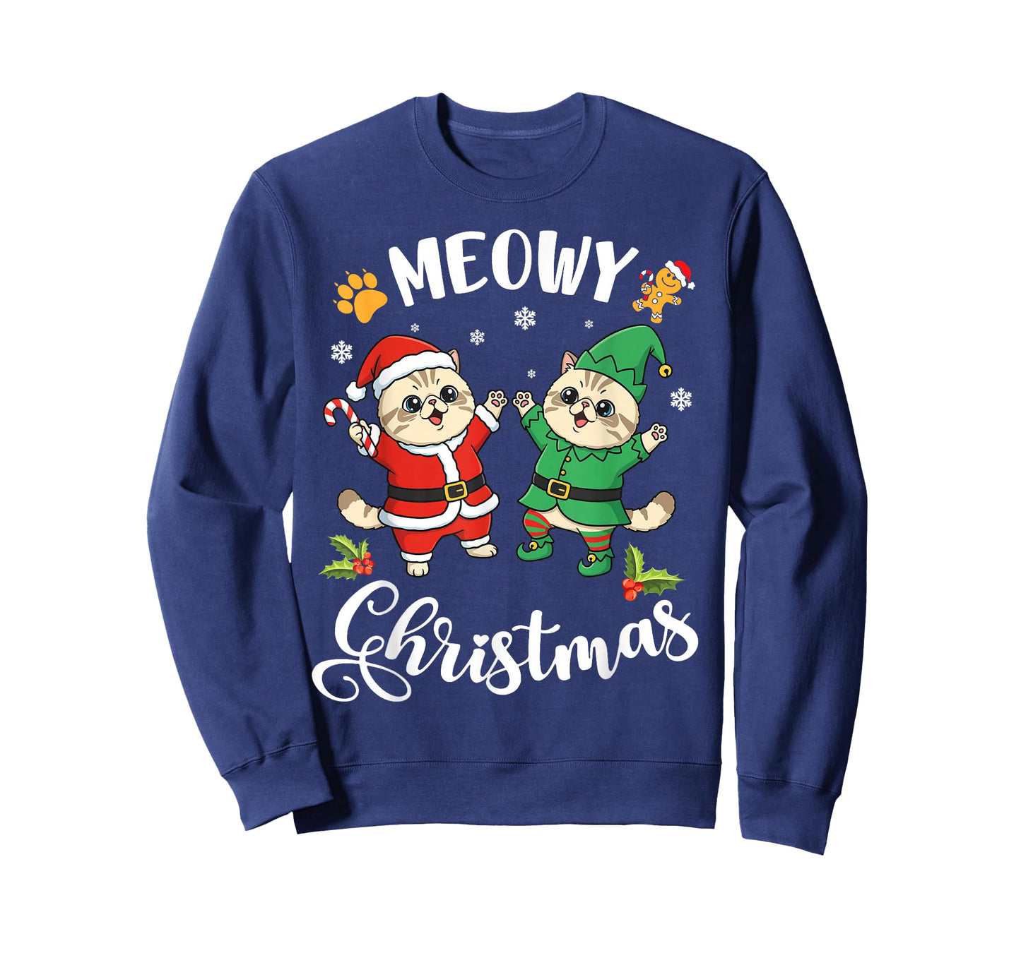 Exotic Shorthair Cats Dancing Together Meowy Christmas Day T-Shirt
