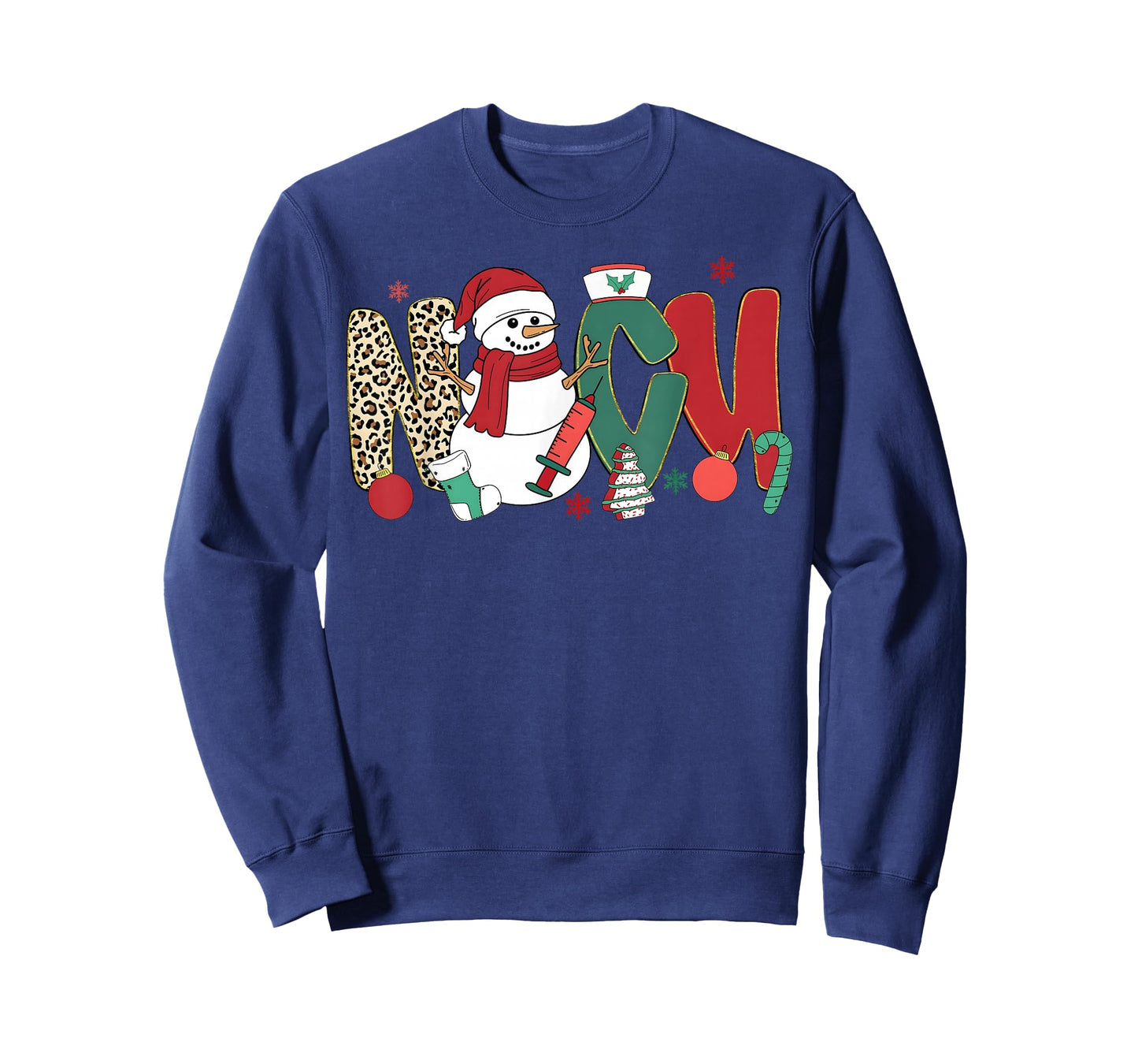 NICU Nurse Snowman Christmas Leopard Snowmies Men Women T-Shirt