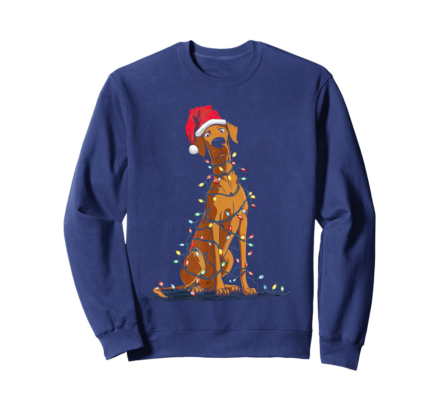 Funny Rhodesian Ridgeback Christmas Graphics Dog Lights T-Shirt