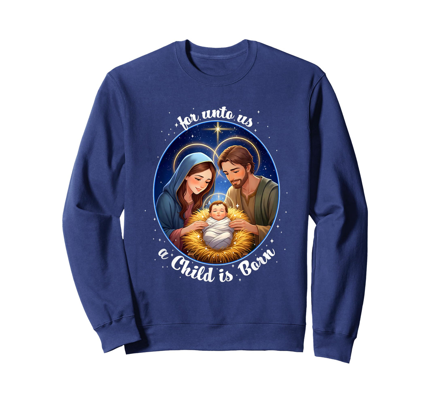 for Unto Us a Child is Born - Kawaii Manger Scene Christian T-Shirt