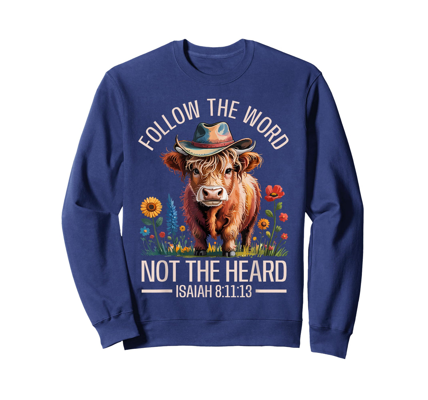 Follow The Word Not The Herd Christian Western Highland Cow T-Shirt
