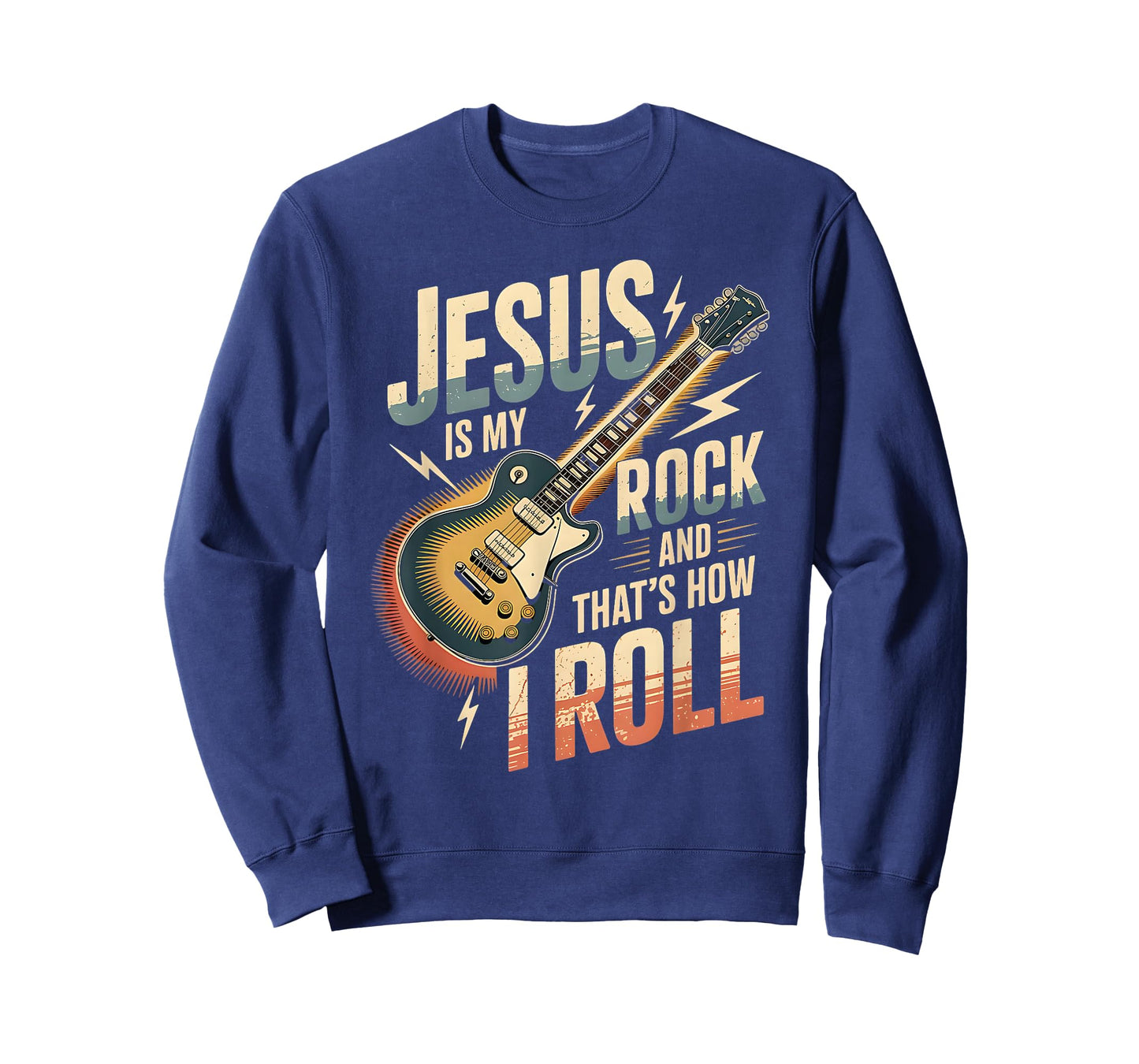 Jesus is My Rock and That is How I Roll Christian Guitar T-Shirt