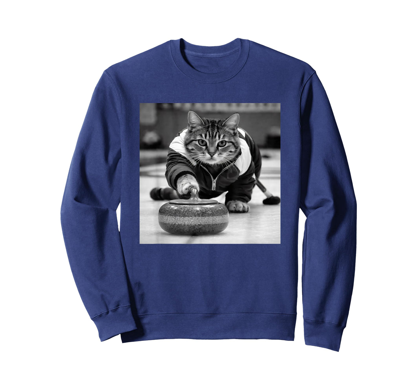 Funny Cat Sports Winter Curling Vintage Games Cats Lover T-Shirt