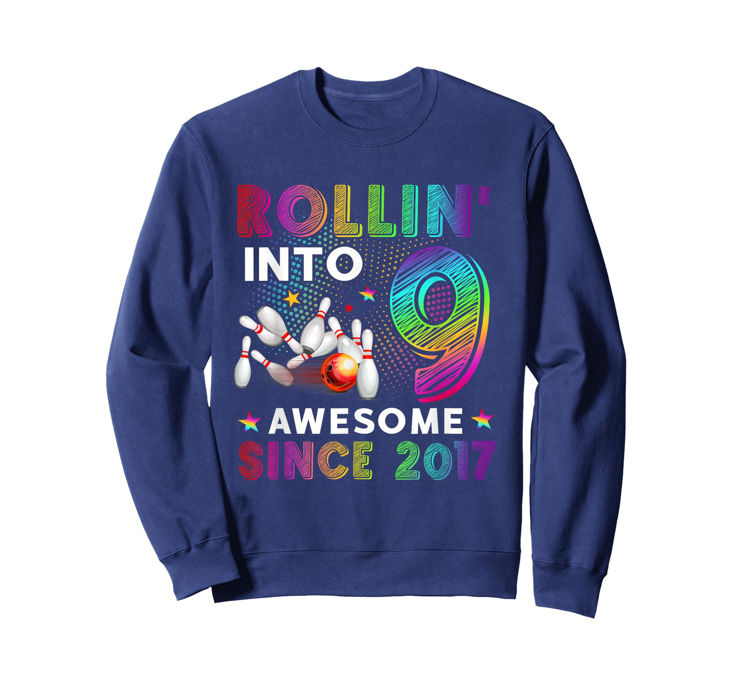 Rollin' into 9 Awesome 2017 Roller Skating 9th Birthday T-Shirt