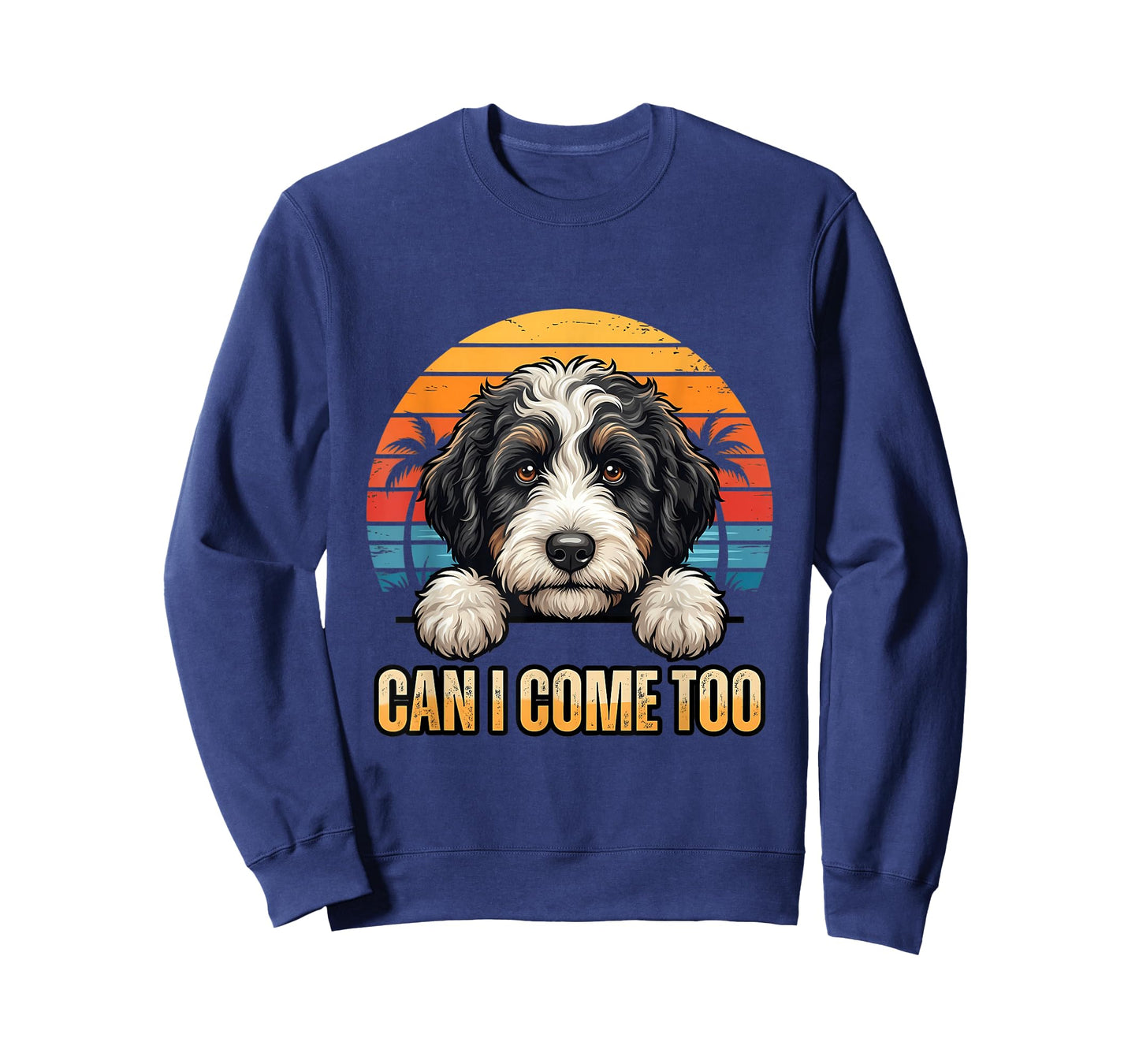 Bernedoodle Peeking Cute Bernedoodle Puppy Art T-Shirt