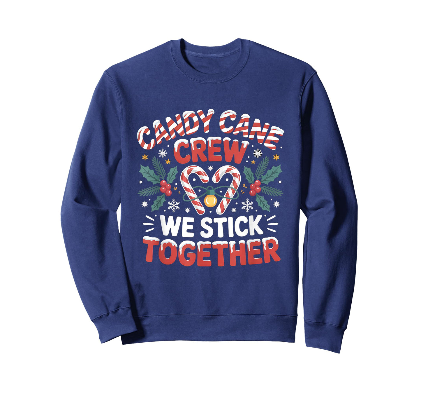 Candy Cane Crew We Stick Together Christmas Xmas Design T-Shirt