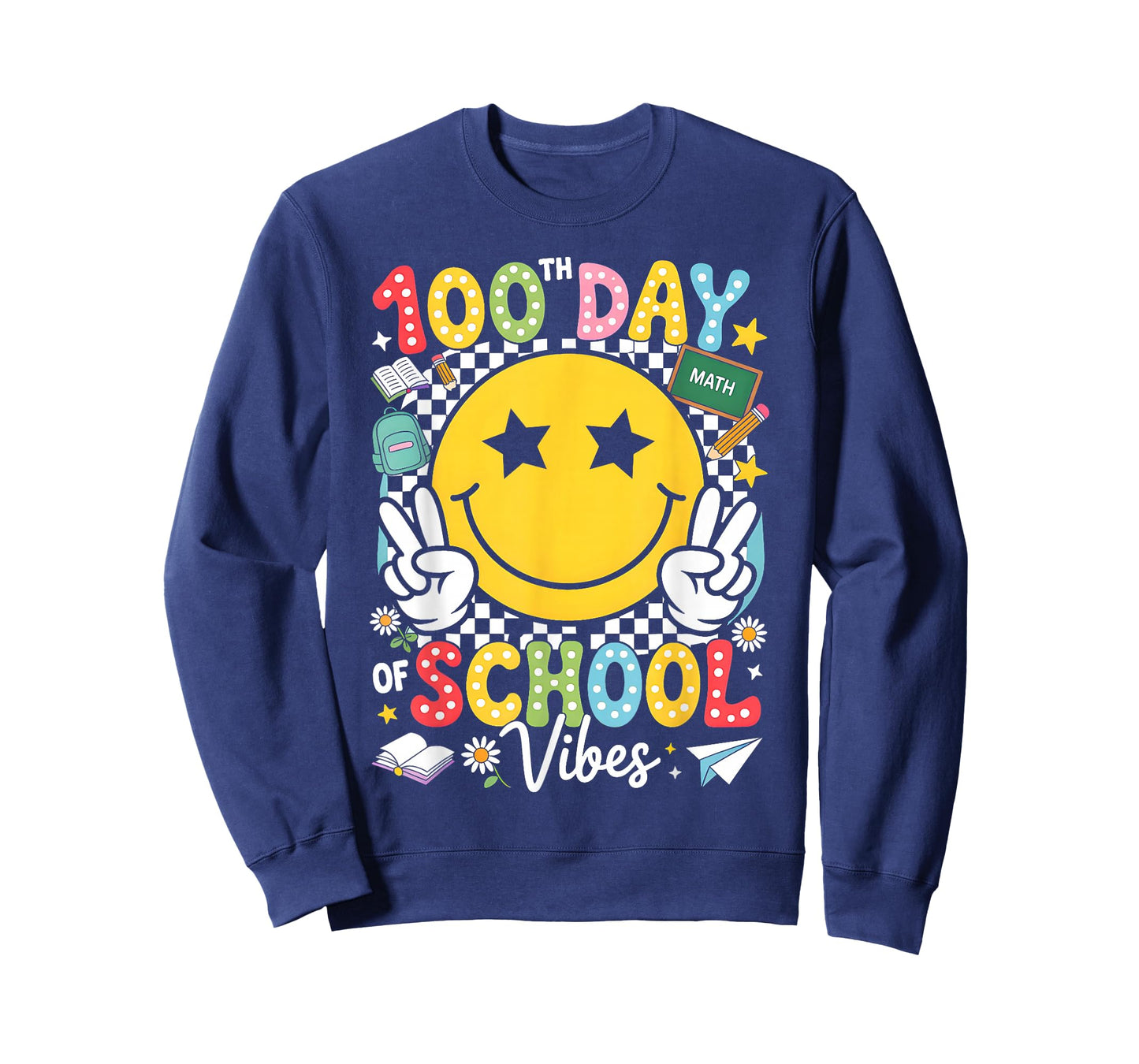 Happy 100th Day of School Vibes Funny 100 Days of School T-Shirt