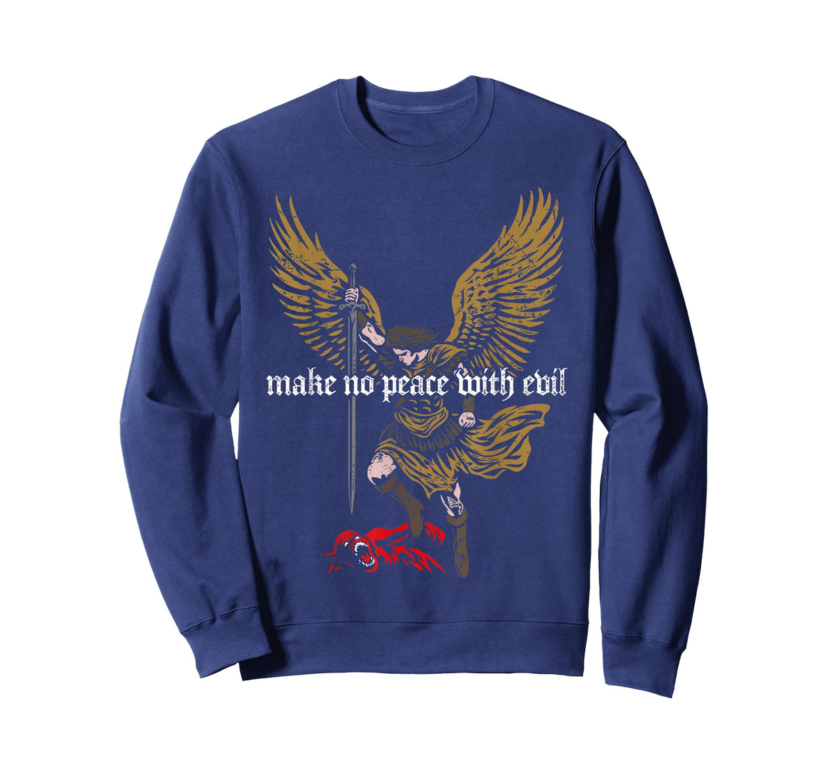 Make No Peace with Evil Archangel Michael Design T-Shirt