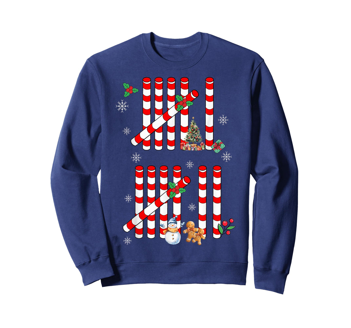 Funny 67 Candy Cane Tally Marks Christmas Six Seven Meme T-Shirt