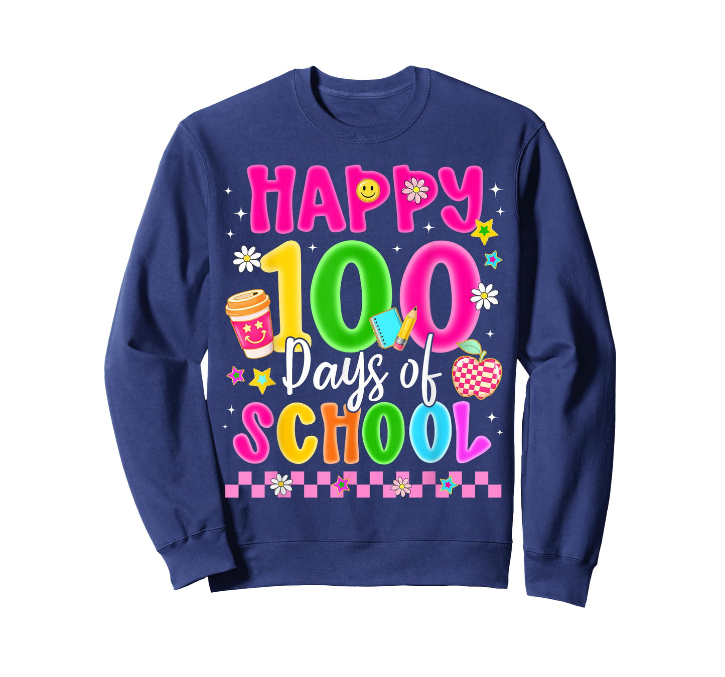 Happy 100 Days of School Coffee Apple Smile Coffee Teacher T-Shirt
