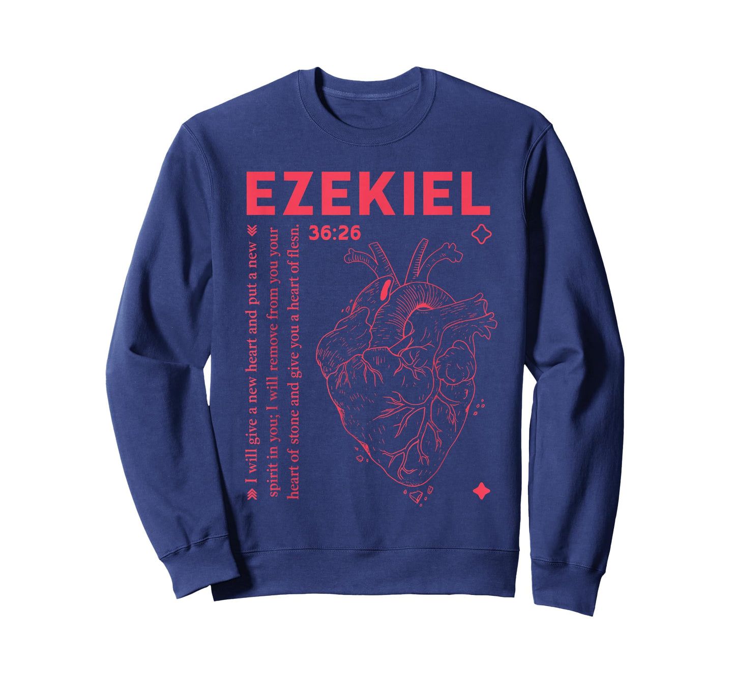 Vintage Ezekiel 36-26 Heart of Flesh Bible Verse Christian T-Shirt