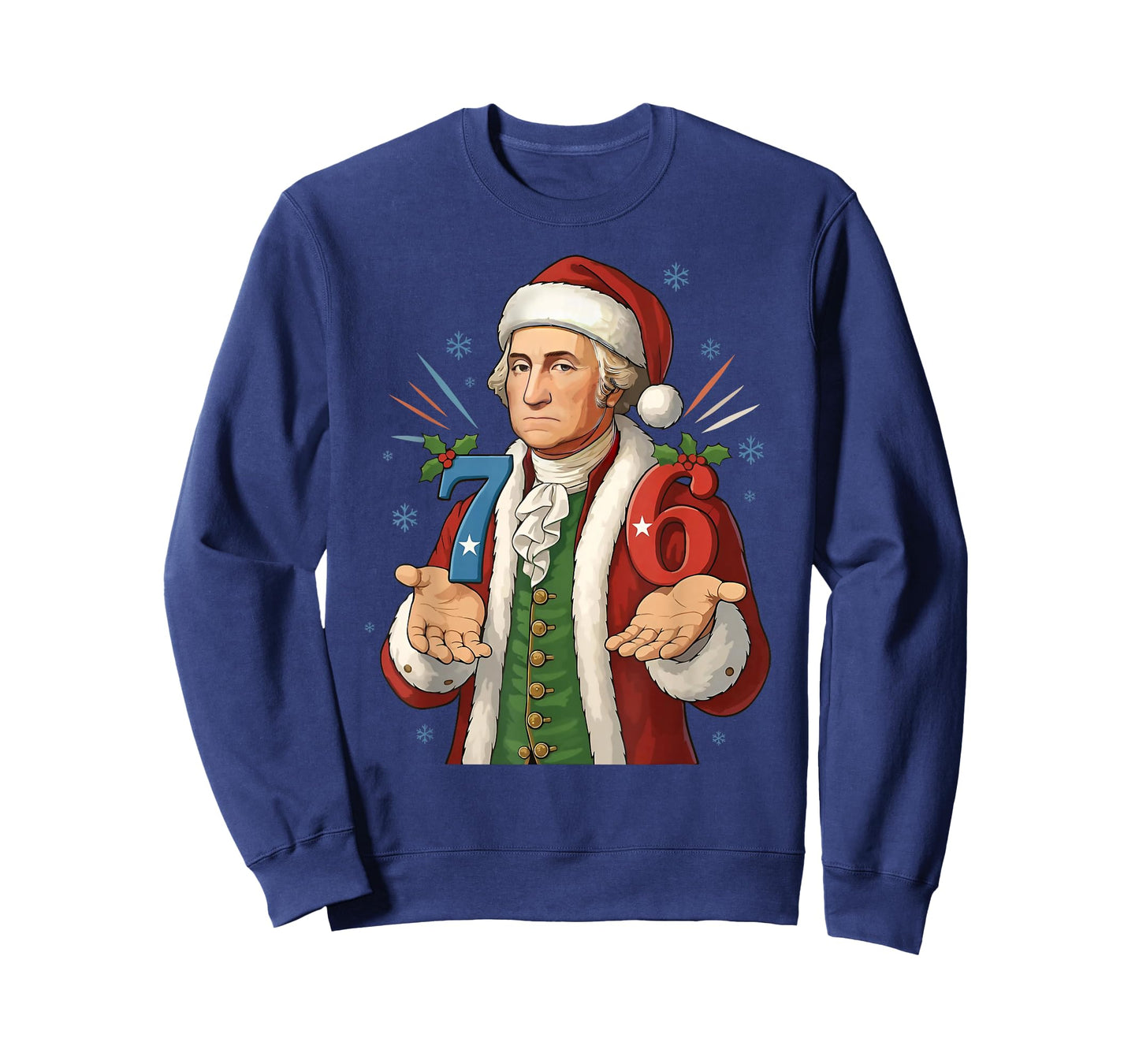 Funny 7-6 6-7 George Washington Santa 67 Meme Christmas T-Shirt