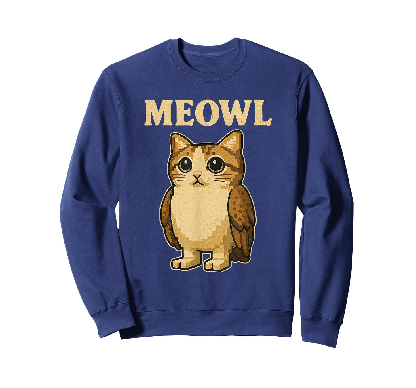 Meowl - Funny Meow Cat Owl Brainrot Slang Gaming Meme T-Shirt