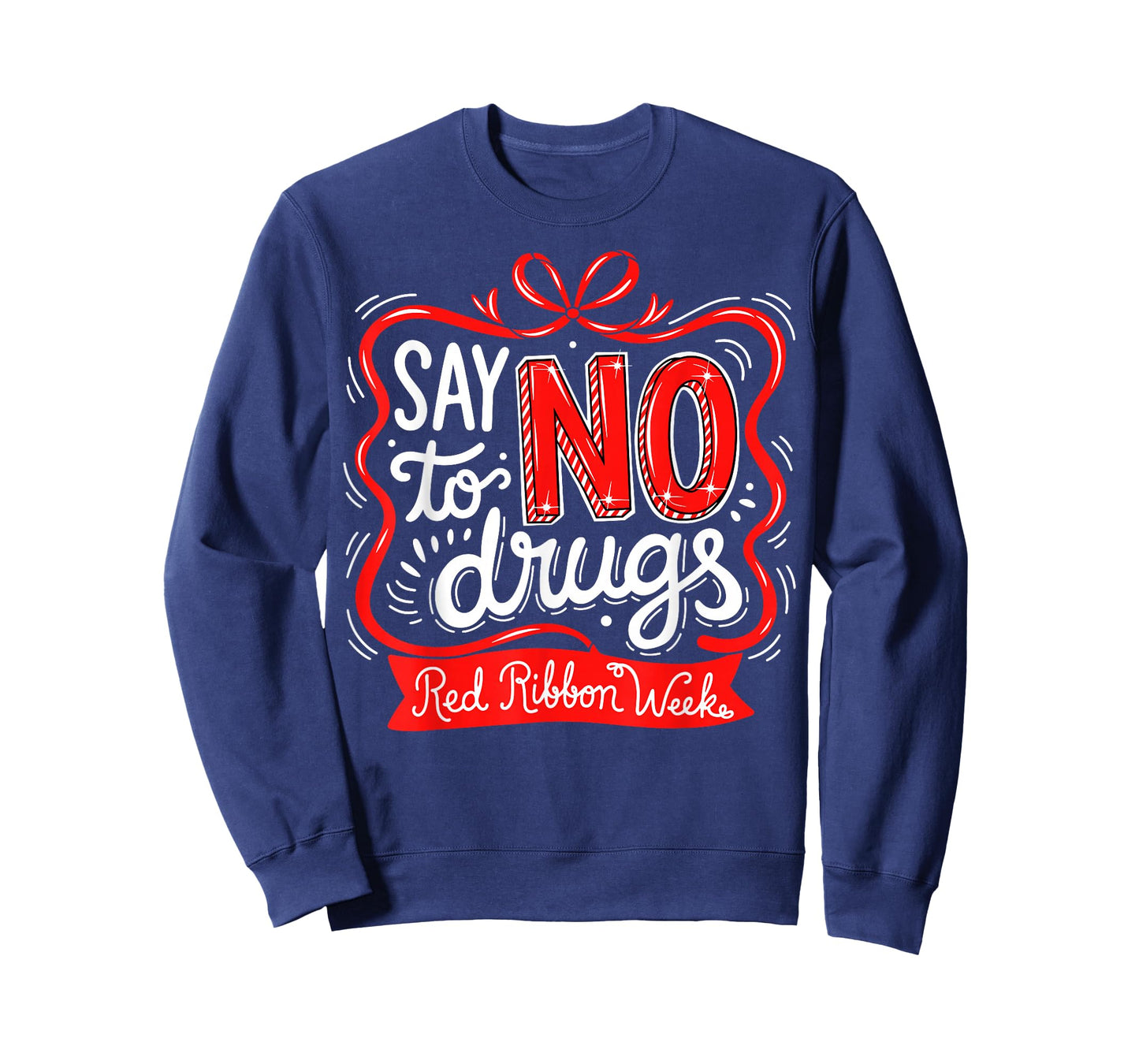 Say No to Drugs Cute Bow Red Ribbon Week Awareness Drug Free T-Shirt
