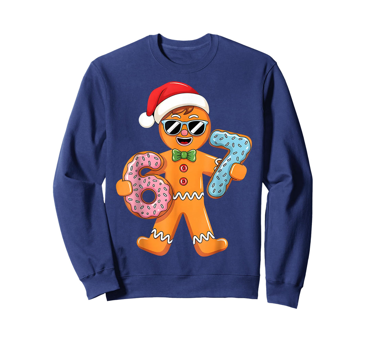 Funny Gingerbread Six Seven 67 Ice Cream Drip Christmas Boys T-Shirt
