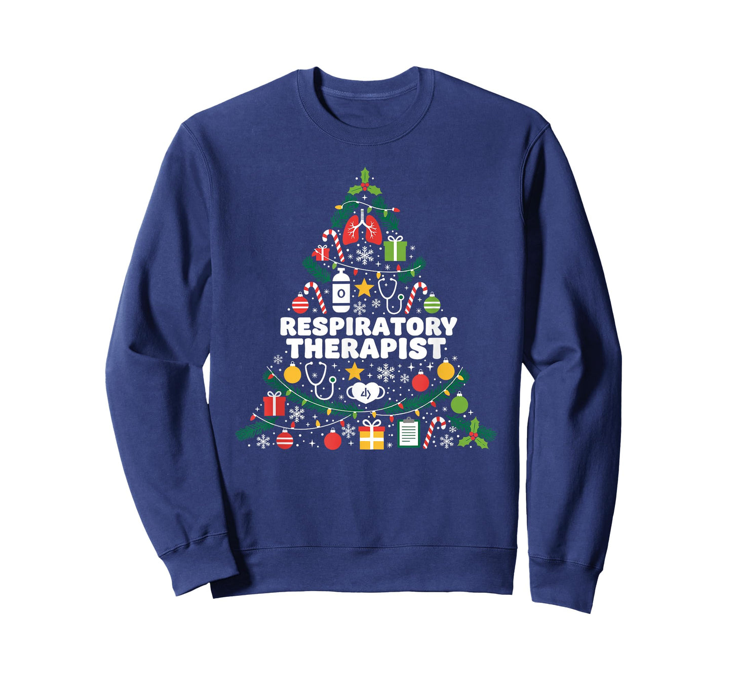 Respiratory Therapist Christmas Tree Lights Womens Mens T-Shirt