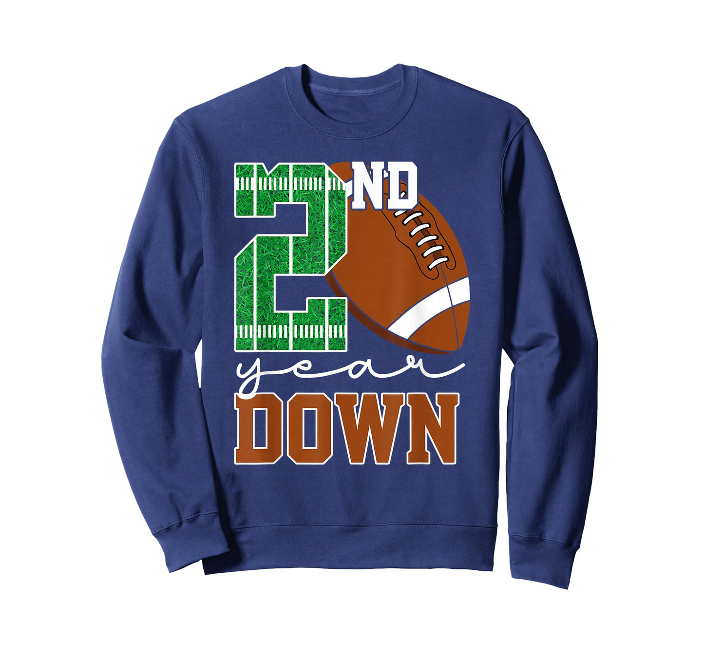 Kids 2nd Year Down Football Birthday Boy Party 2 Year Old T-Shirt