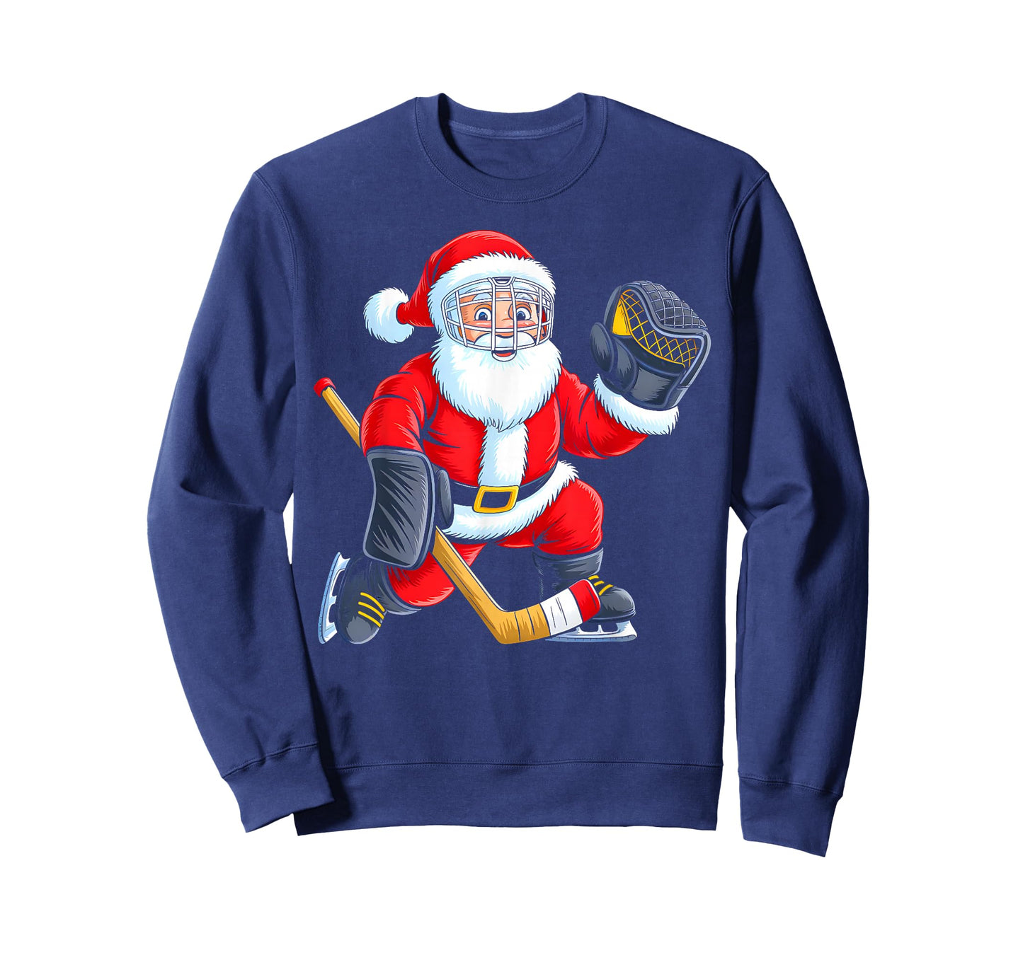 Ice Hockey Santa Christmas Sports Men Boys Kids Xmas Pajamas T-Shirt