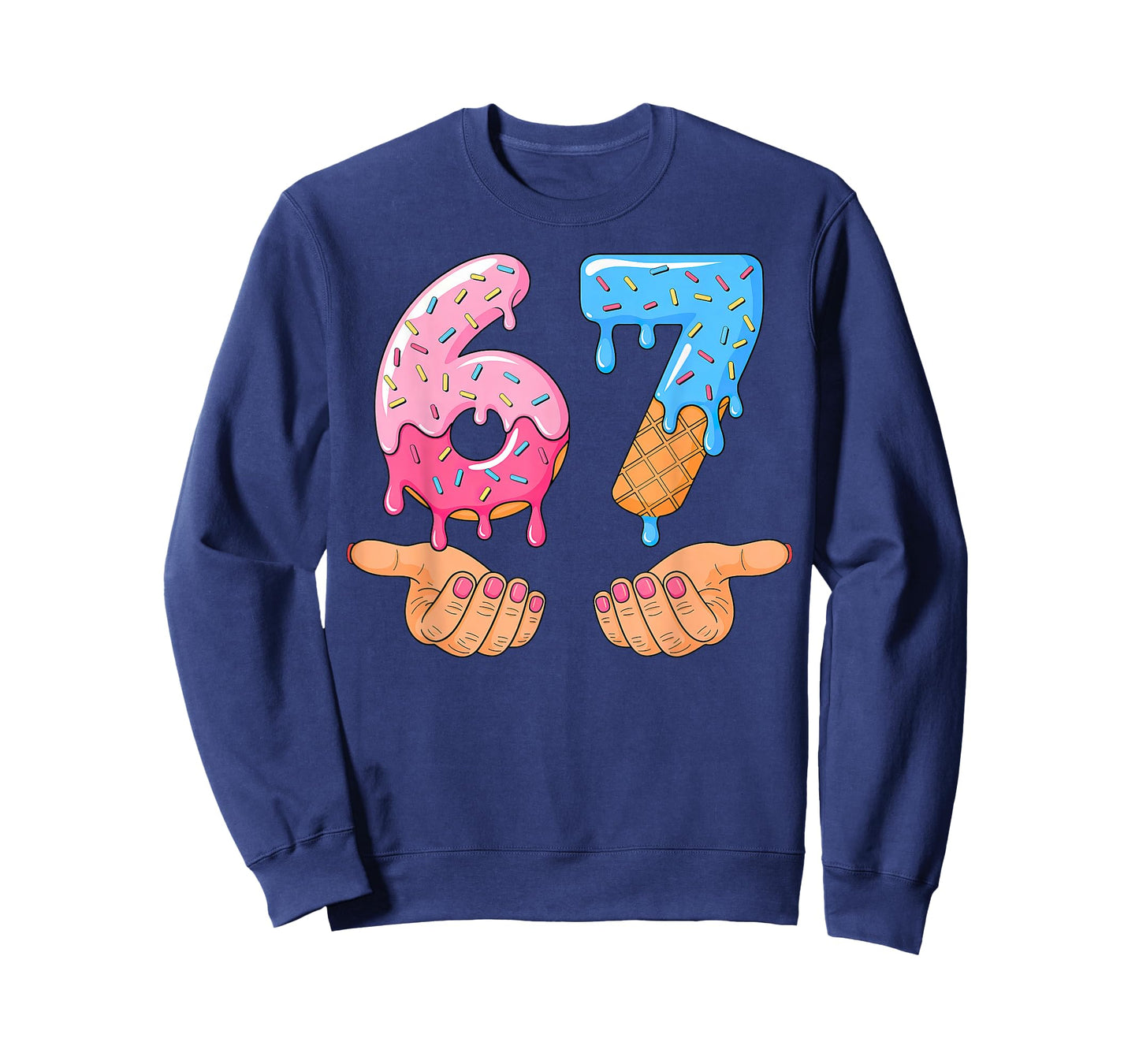 Six Seven Ice Cream Drip 67 Hands Meme 6 7 T-Shirt
