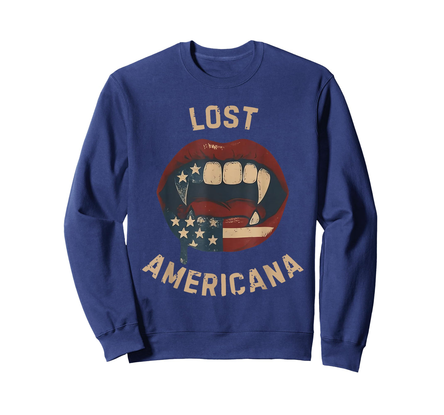Lost Americana Vintage Vampire Patriotic Retro USA T-Shirt